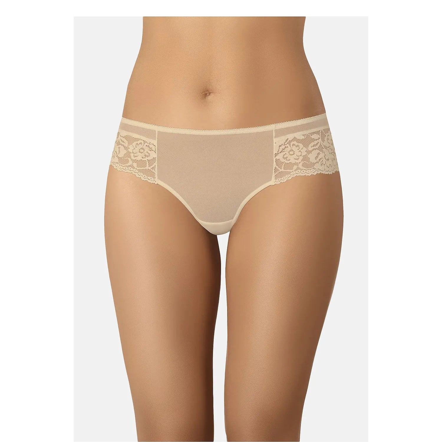 culotte brésilienne dentelle florale beige chair confortable élégante sensuelle douce respirante extensible discrète sophistiquée ajustement maintien silhouette affinante délicate