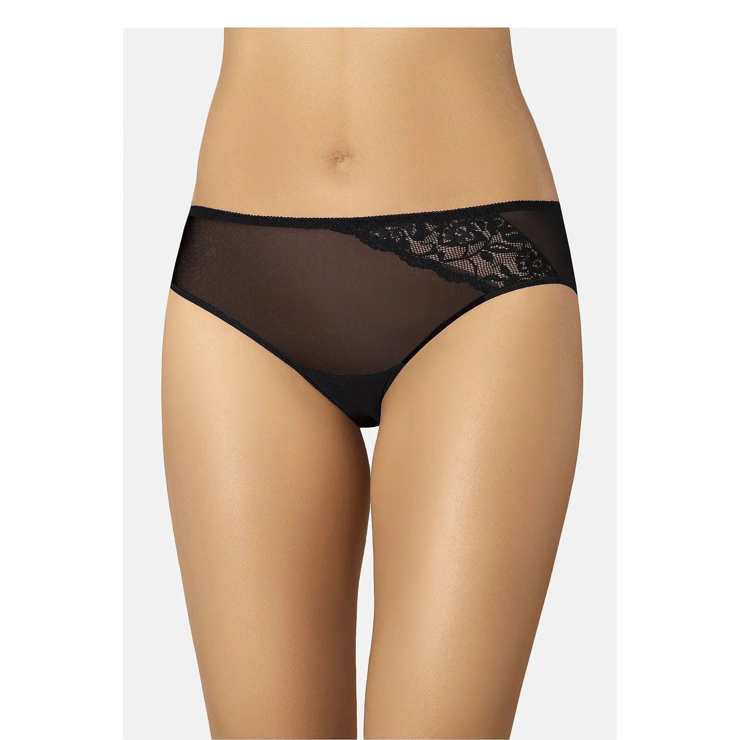 Culotte dentelle noire maille transparente lingerie érotique élégante confortable sensuelle raffinée délicate glamour festonnée bordures florale ceinture élastique maintien