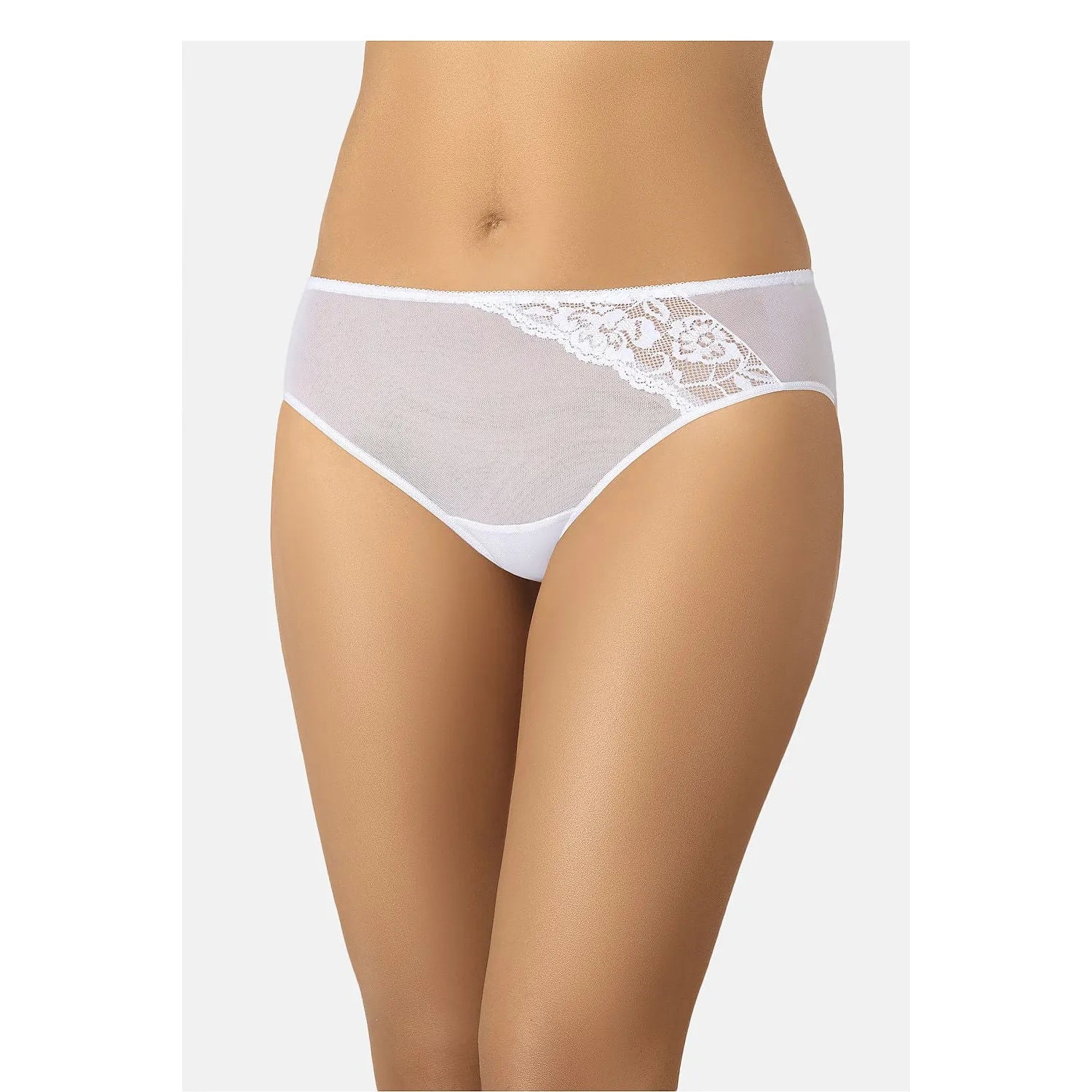 culotte blanche dentelle florale maille douce élastique taille haute classique transparente féminine confortable discrète raffinée durable