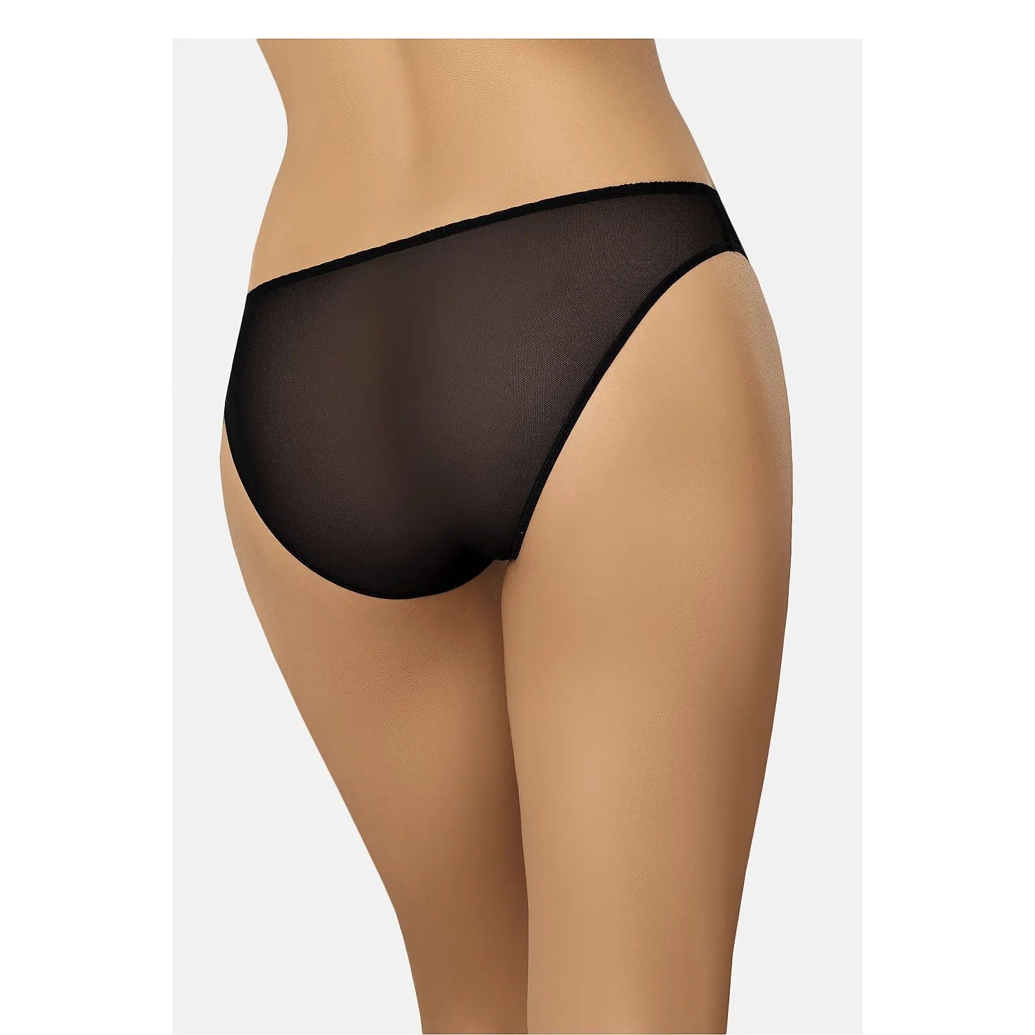 Culottes en dentelle noire, maille transparente, taille basse, confort élastique, lingerie féminine élégante et sexy.