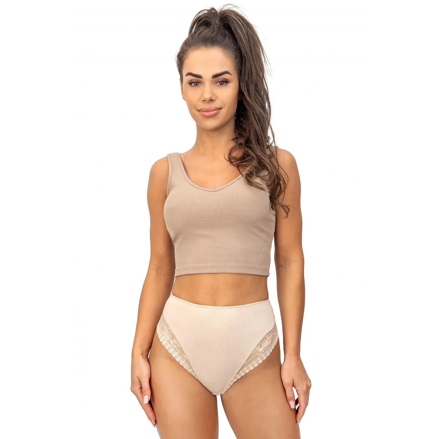 Culottes en viscose dentelle taille haute confort classe lingerie féminine intime élégance日常 wear soutien confortable