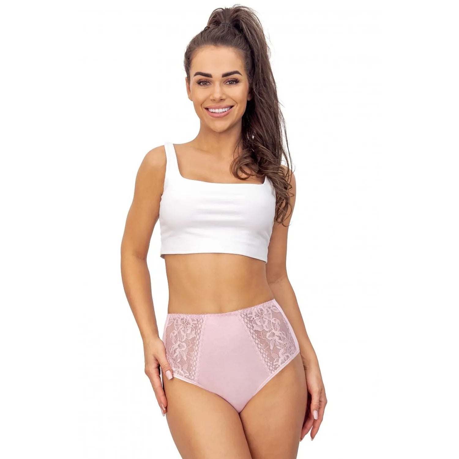 Culottes en viscose pour femmes élastique confort taille haute dentelle côté dos couvert ajustement parfait discrétion lingerie féminine sexy