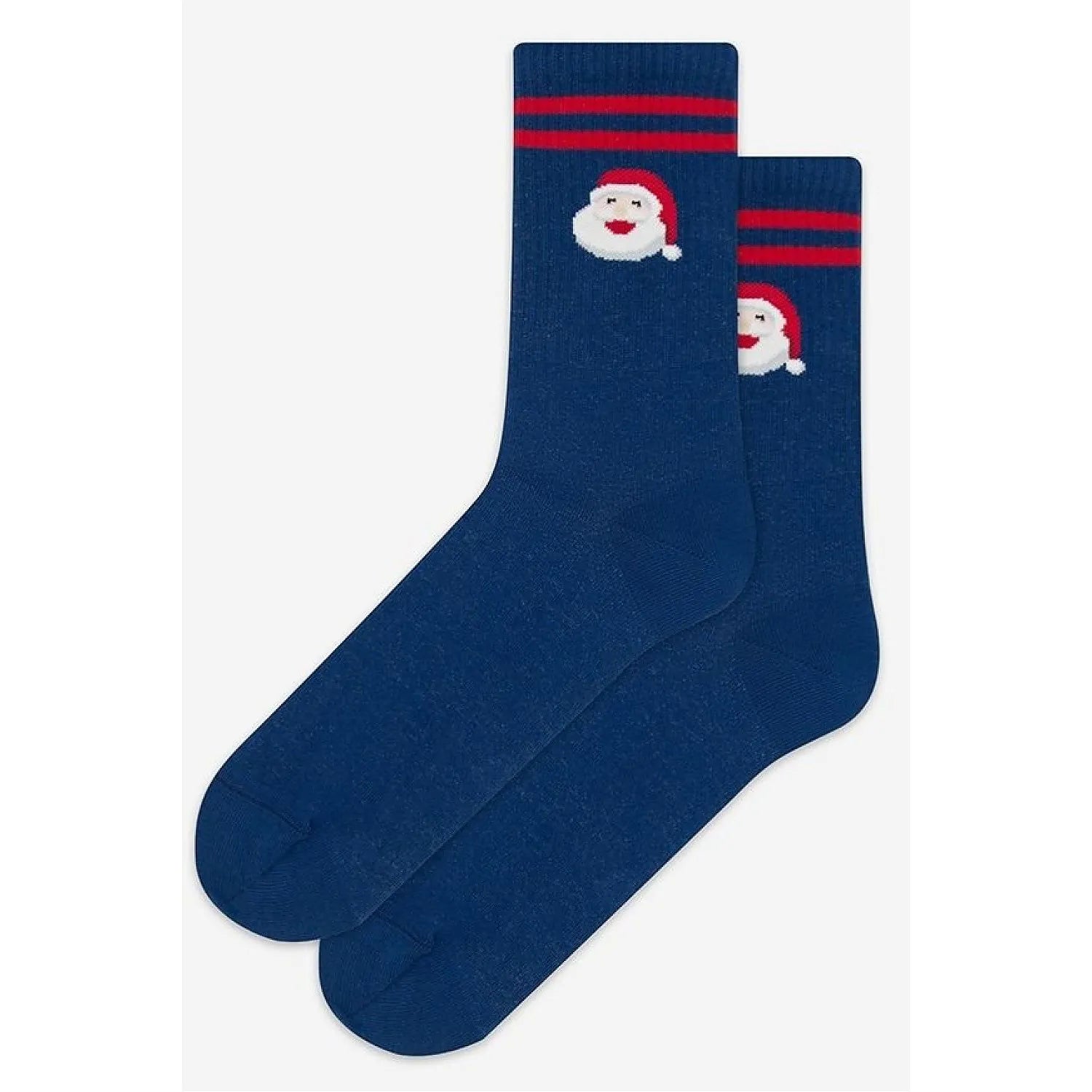 chaussettes hautes festives motif Père Noël subtil tissu aéré toucher doux confort tenues hivernales cosy cadeau élégant coton élasthanne polyamide