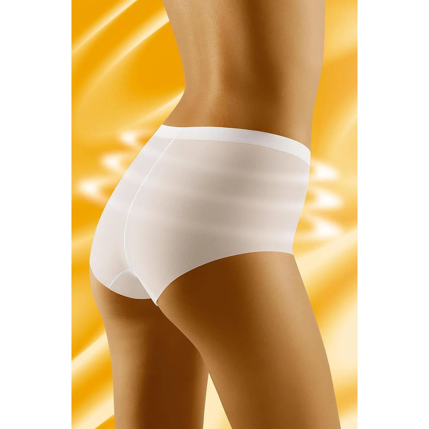 Culotte blanche Wolbar 49461, coupe haute, maille respirante, gainante, affine ventre et cuisses, confort optimal.