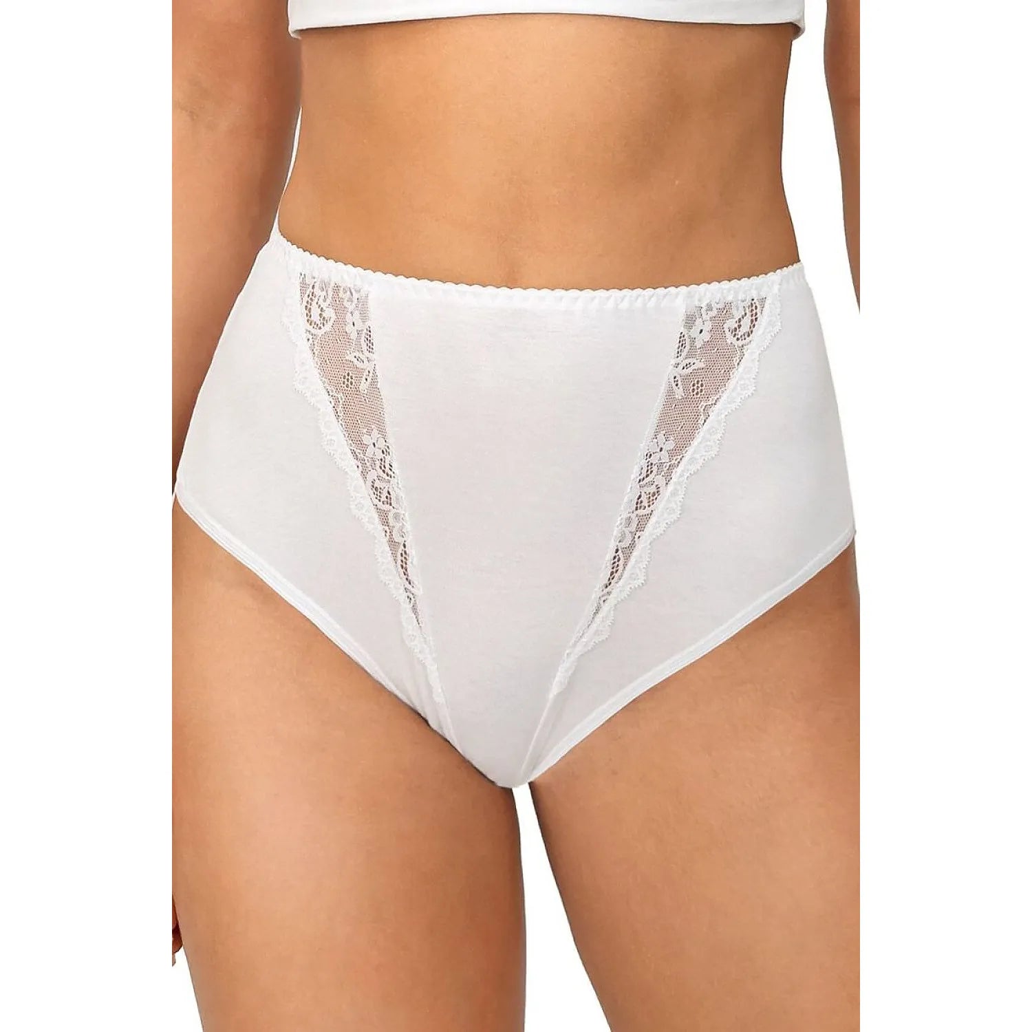 Culottes taille haute coton dentelle confort blanc noir Donna 238