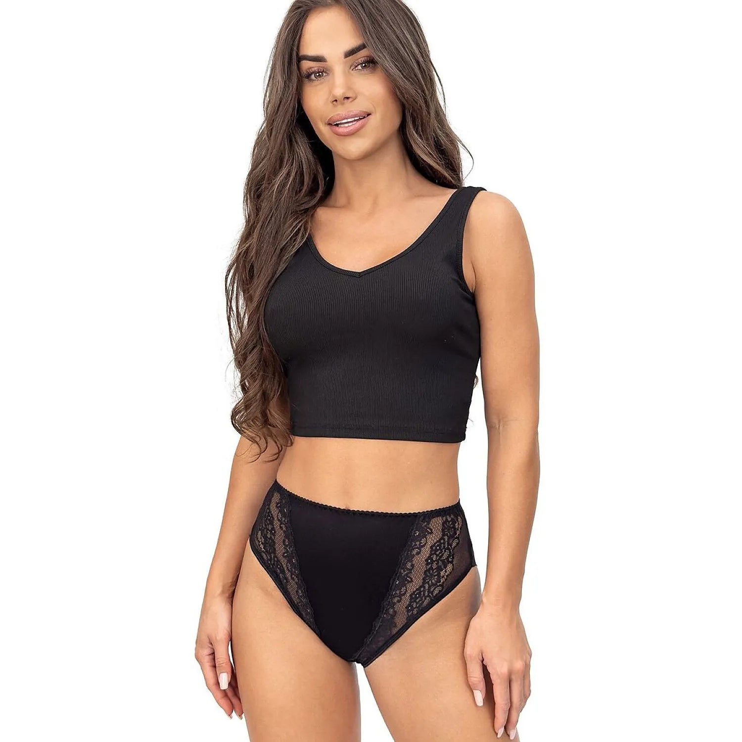 Culottes taille haute femme élégantes confortables dentelle invisibles Donna 228