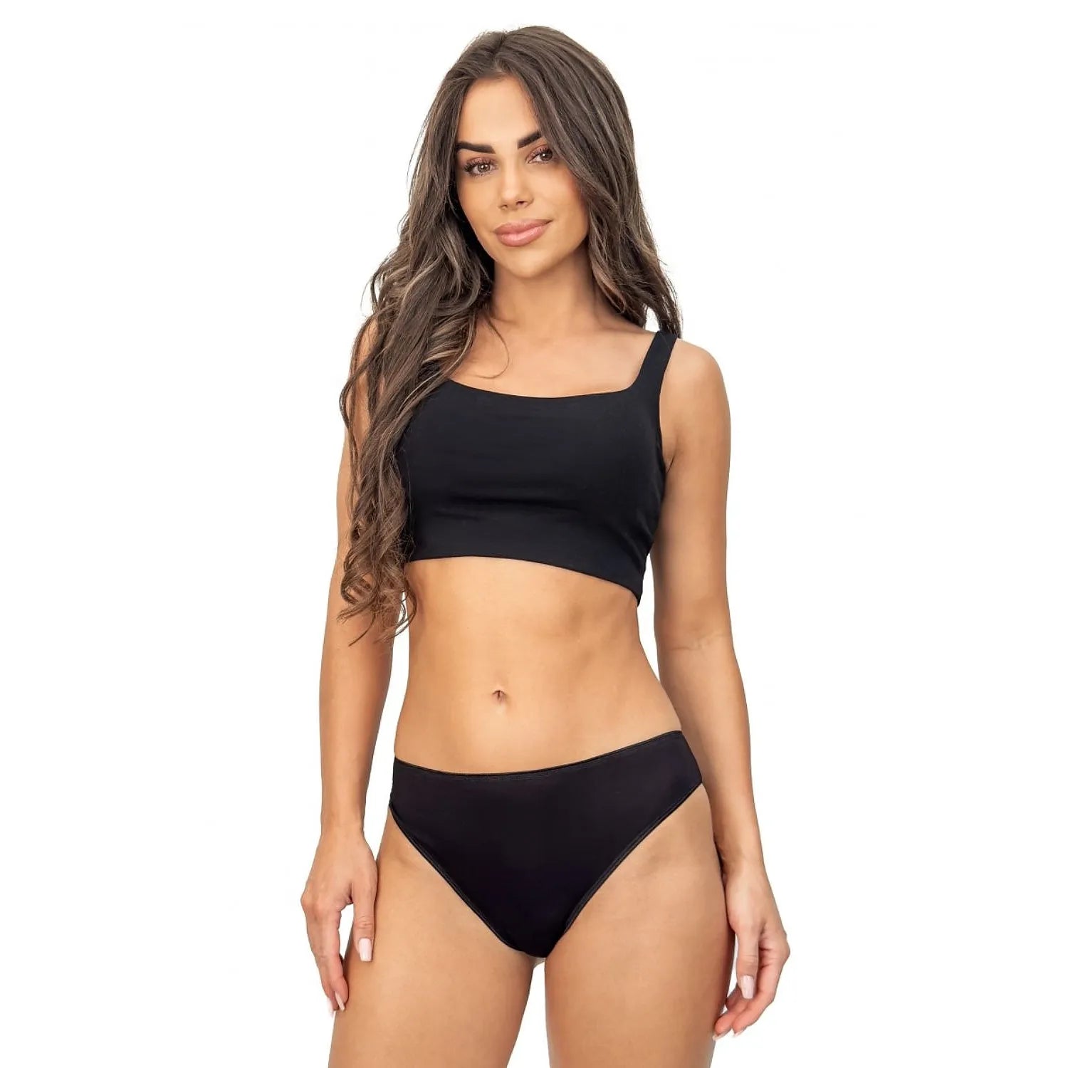 Culotte dentelle noire élégante, taille moyenne, ajustement parfait, confort quotidien pour femmes, silhouette sublimée.