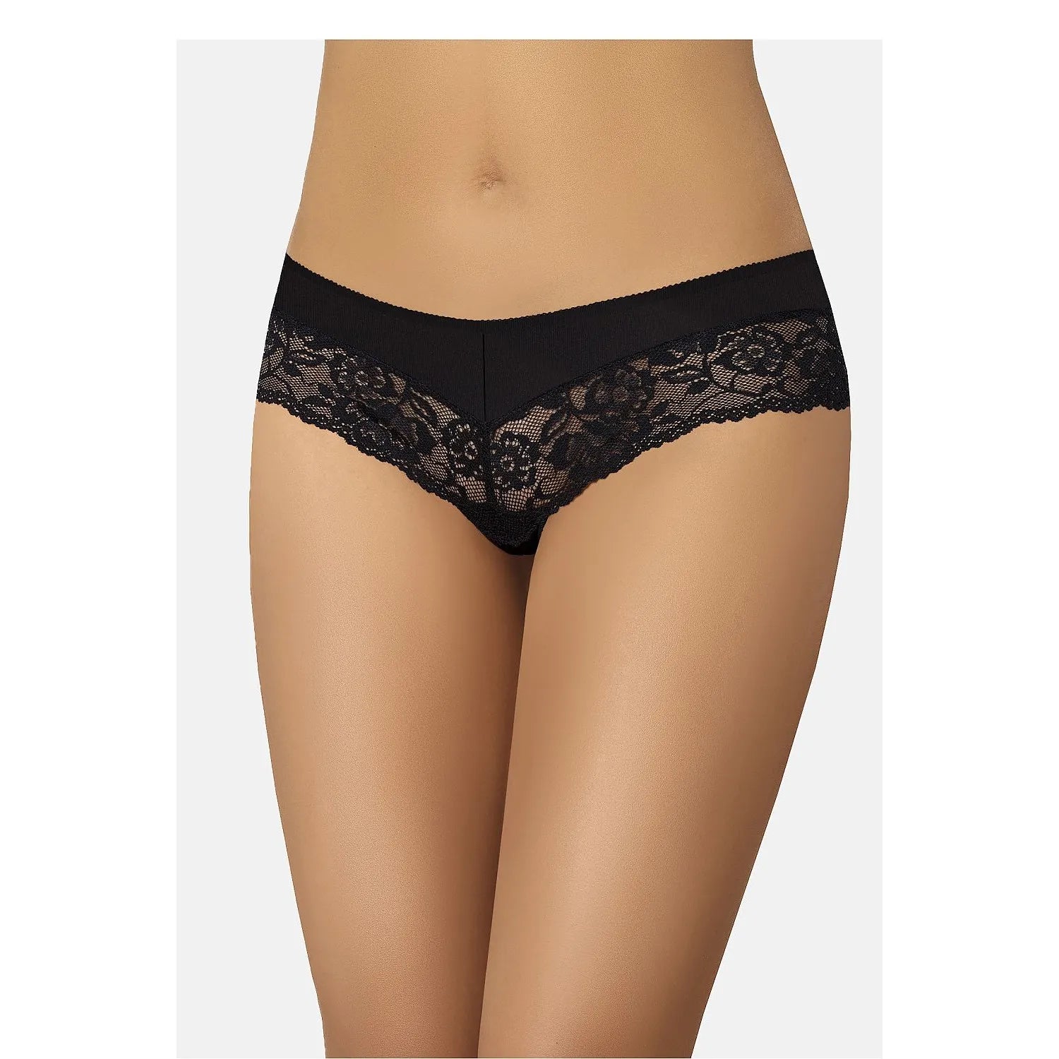 Culottes brésiliennes noires coton dentelle invisibles confort sexy Teyli