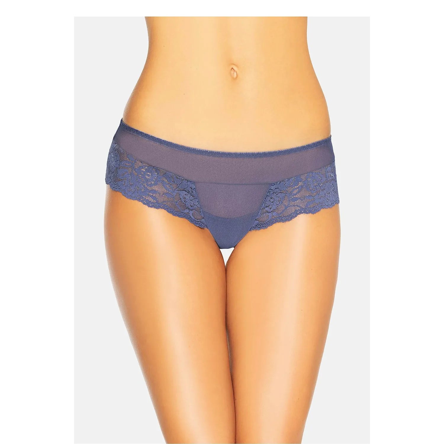 Culottes brésiliennes dentelle bleu marine invisibles sous vêtements ajustés