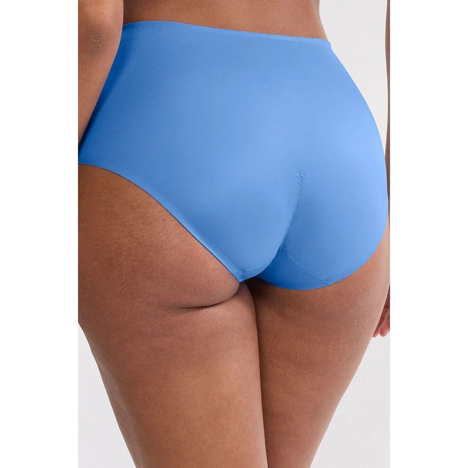 Culotte haute amincissante bleue sans coutures, ajustée et invisible, True Shape Sensation pour silhouette affinée.