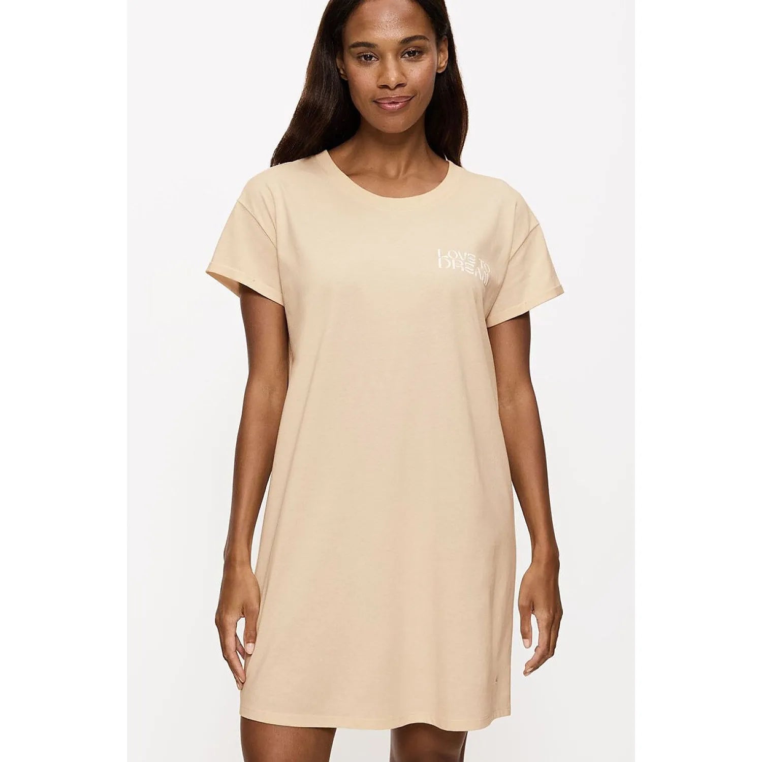 Chemise de nuit femme manches courtes coton léger élégance moderne confort nuit
