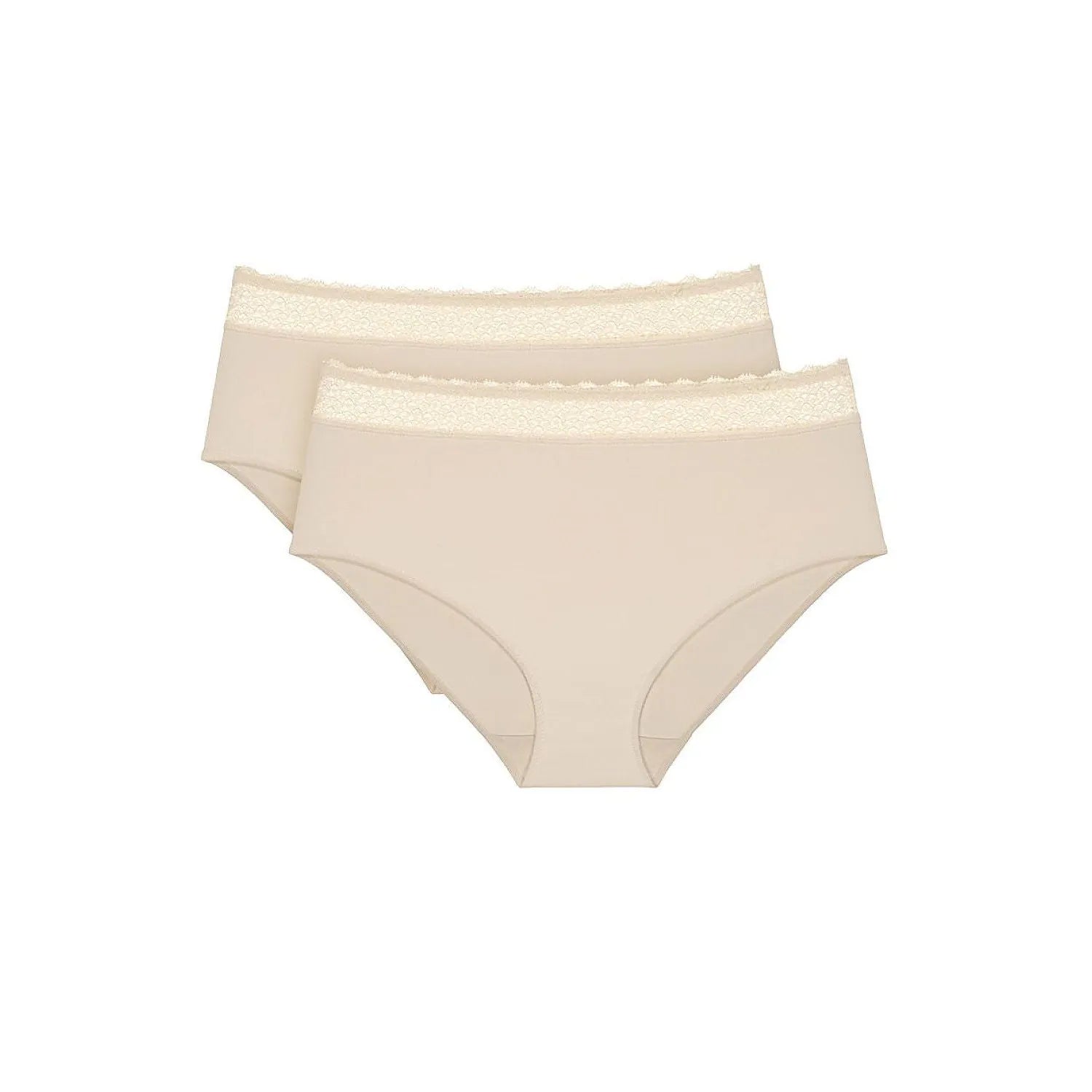 Culottes beige en dentelle recyclée, modal et coton bio, design élégant et confortable pour femmes, Triumph.