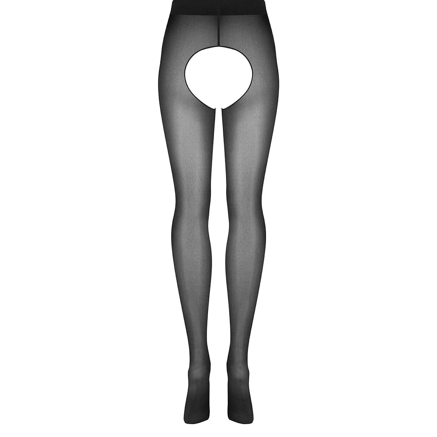 Collants noirs semi-transparents Obsessive 229837, design ouvert, élégants et audacieux pour une allure confiante.