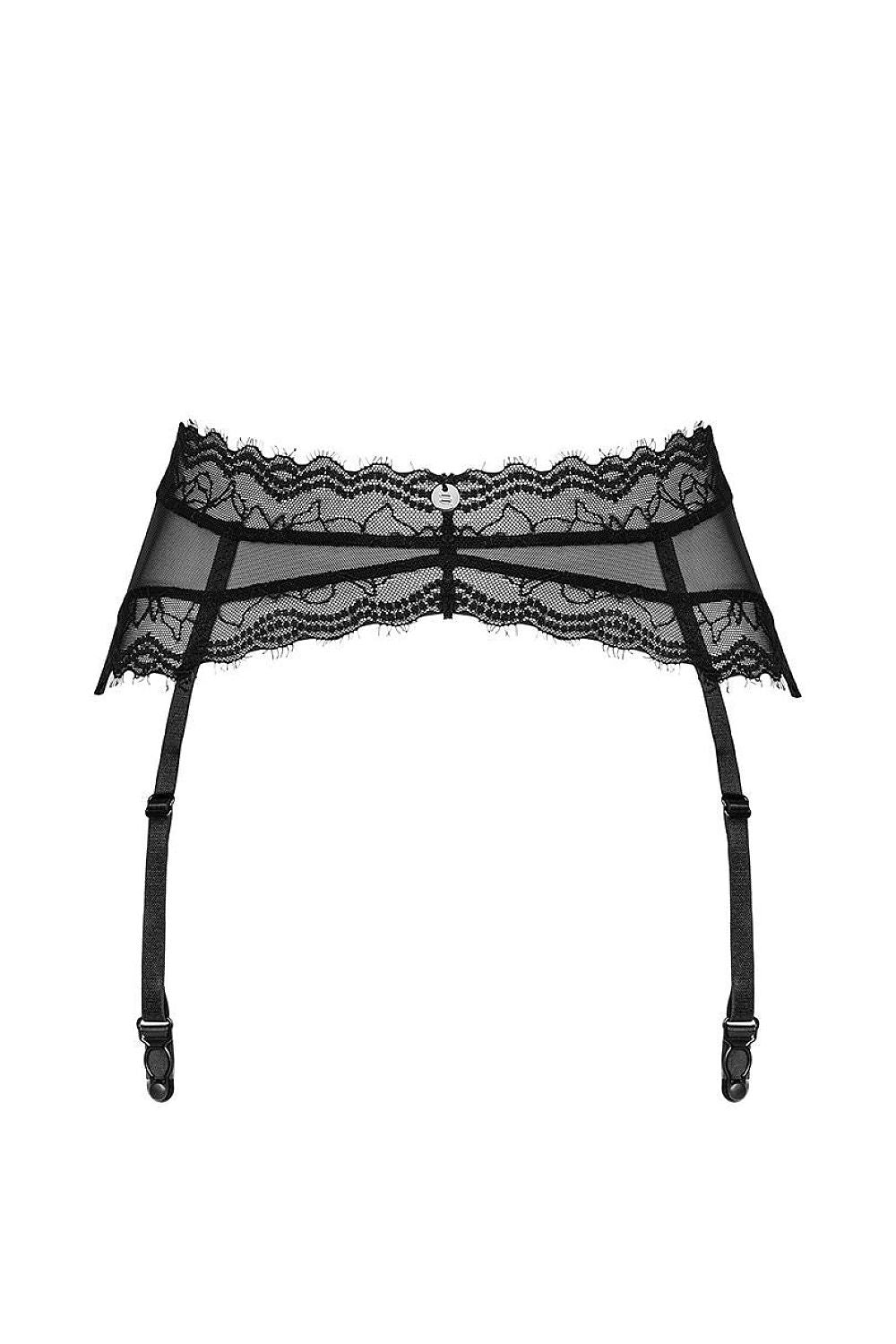 Ceinture jarretière noire en dentelle Medilla, élégante et ajustée, avec détails en élasthanne et polyamide.