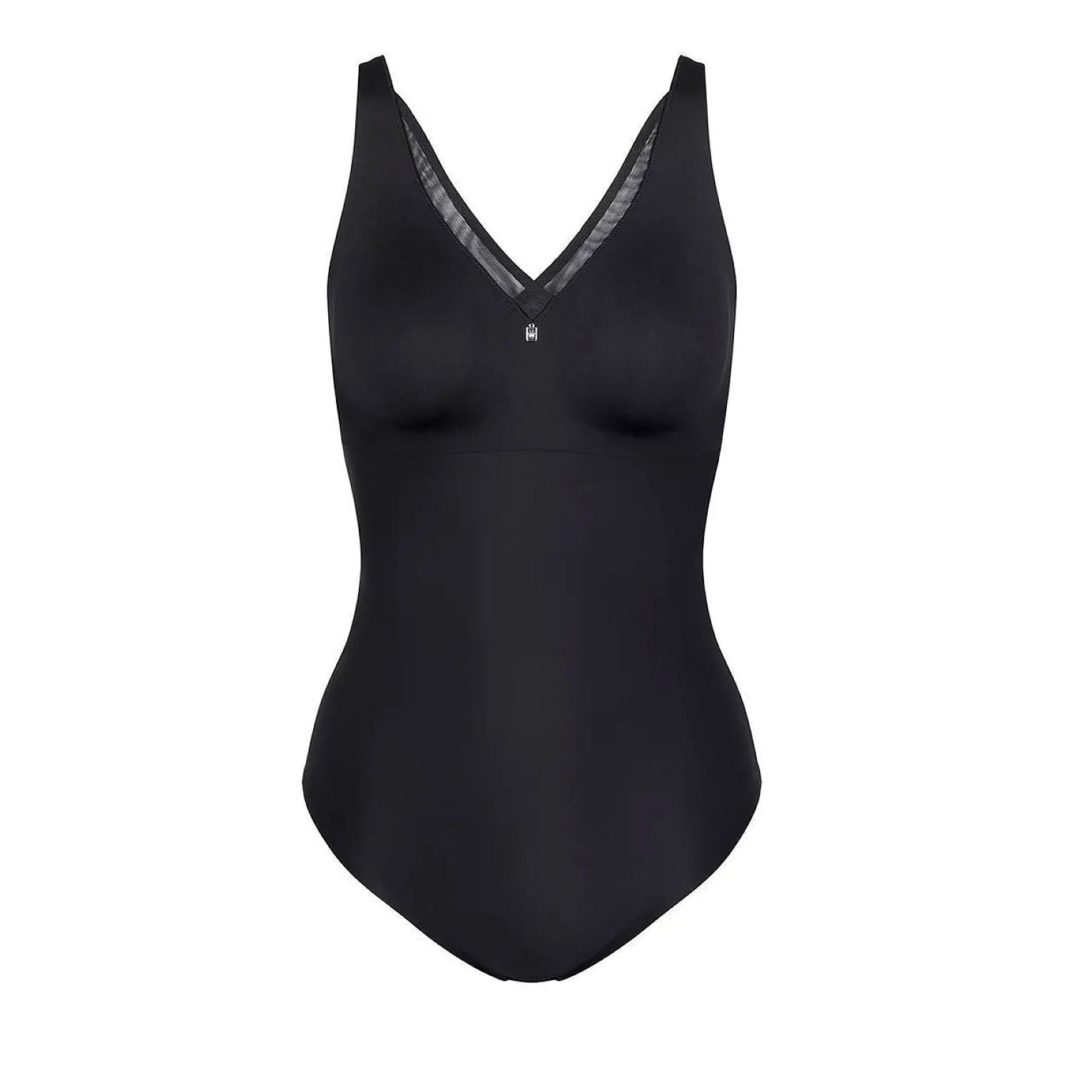 Body noir Triumph True Shape Sensation, minimiseur sans armature, bonnets lisses, design sculptant pour silhouette affinée.