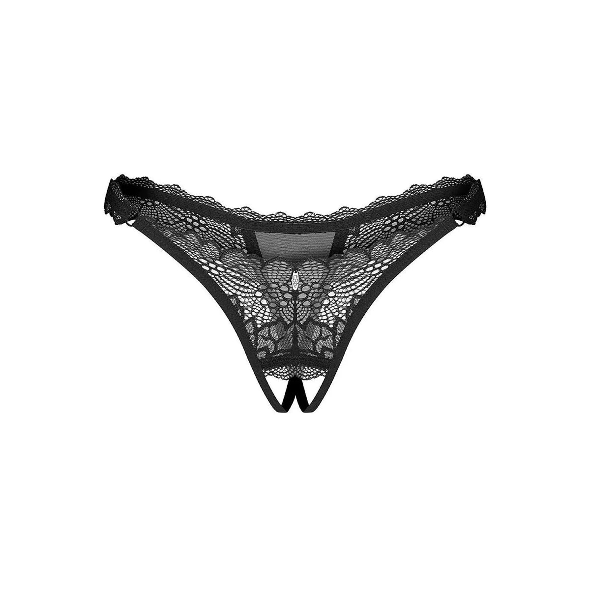 String ouverts en dentelle délicate, coupe élégante, matériau doux et élastique, souligne les hanches, modèle Deina More.