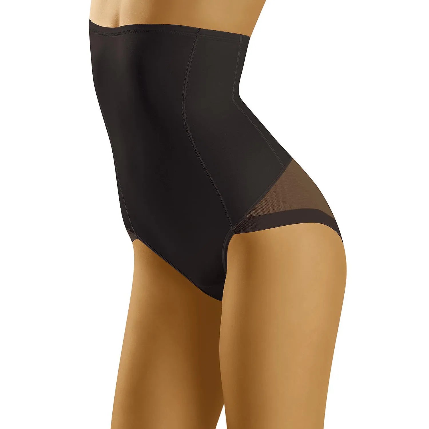 culotte taille haute amincissante sculptante galbante silicone bande antiglisse coutures verticales maille dos rehausse fesses maintien discrétion