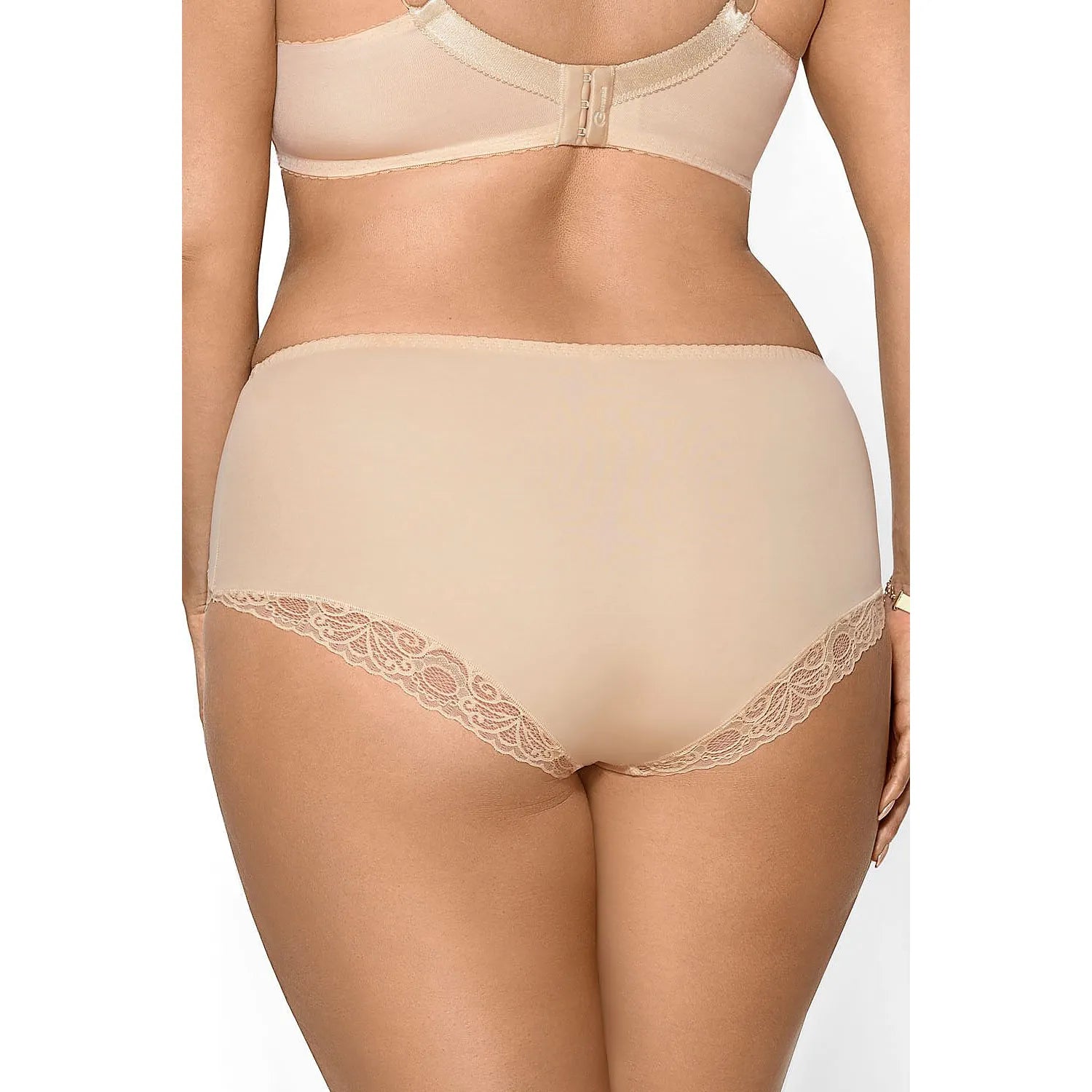 Culotte beige en microfibre douce avec dentelle délicate, dos lisse, extensible, élégante et confortable pour un maintien ...