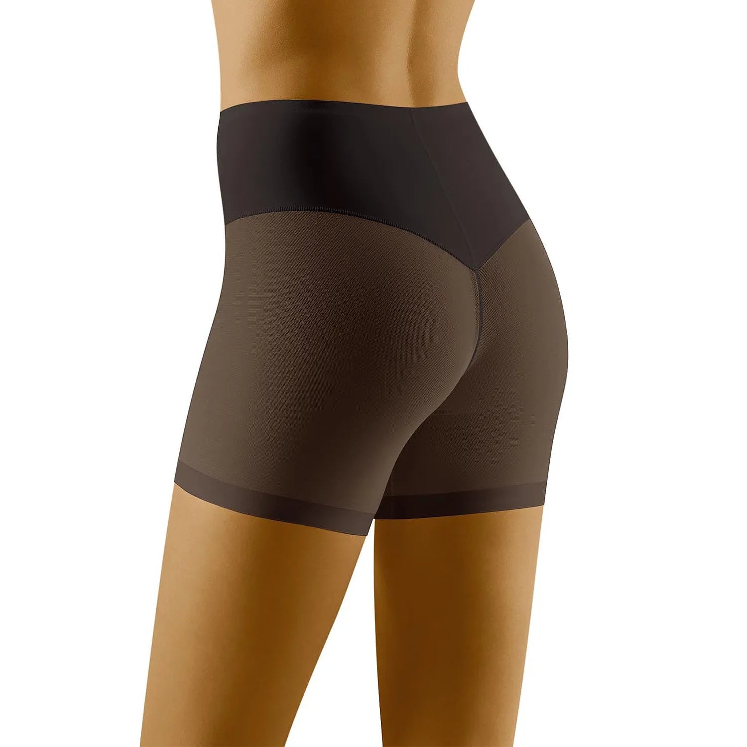 Culotte modelante noire Wolbar Relaxa, taille haute, finition plate, élasthanne et polyamide, effet amincissant, invisible.