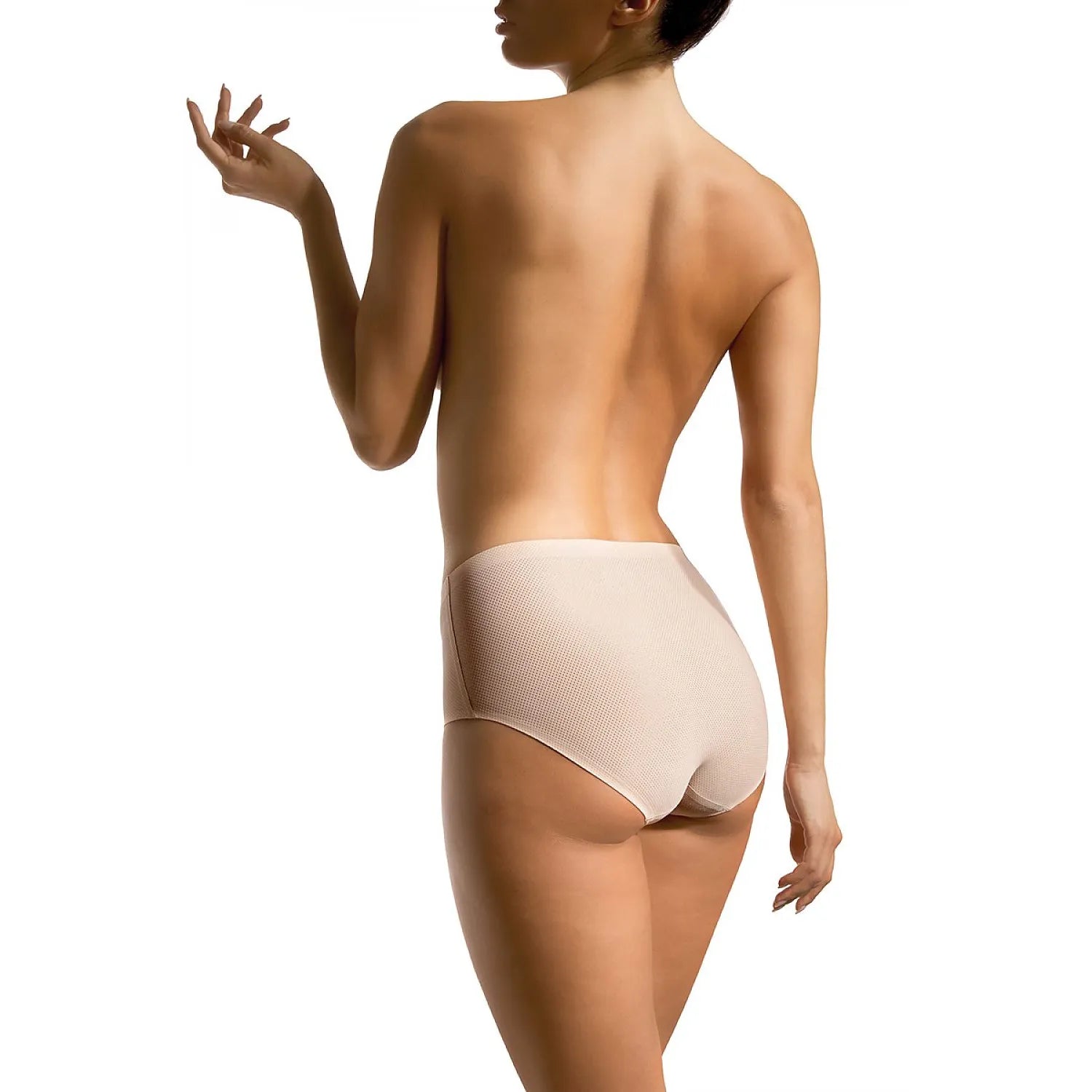 Culottes beige BBL2004 en micro-maille élastique, coupe classique, bords plats, confortables et élégantes.