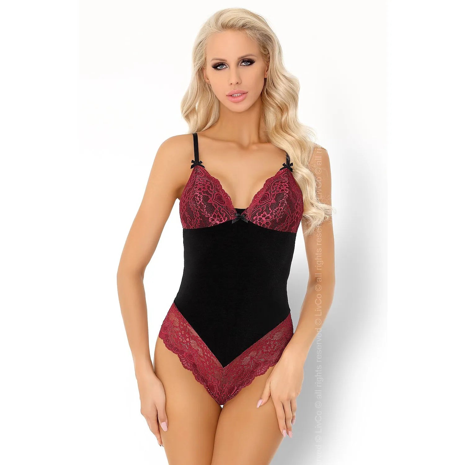 Body dentelle noir élasthanne corset femme taille L/XL S/M Livia Corsetti Fashion
