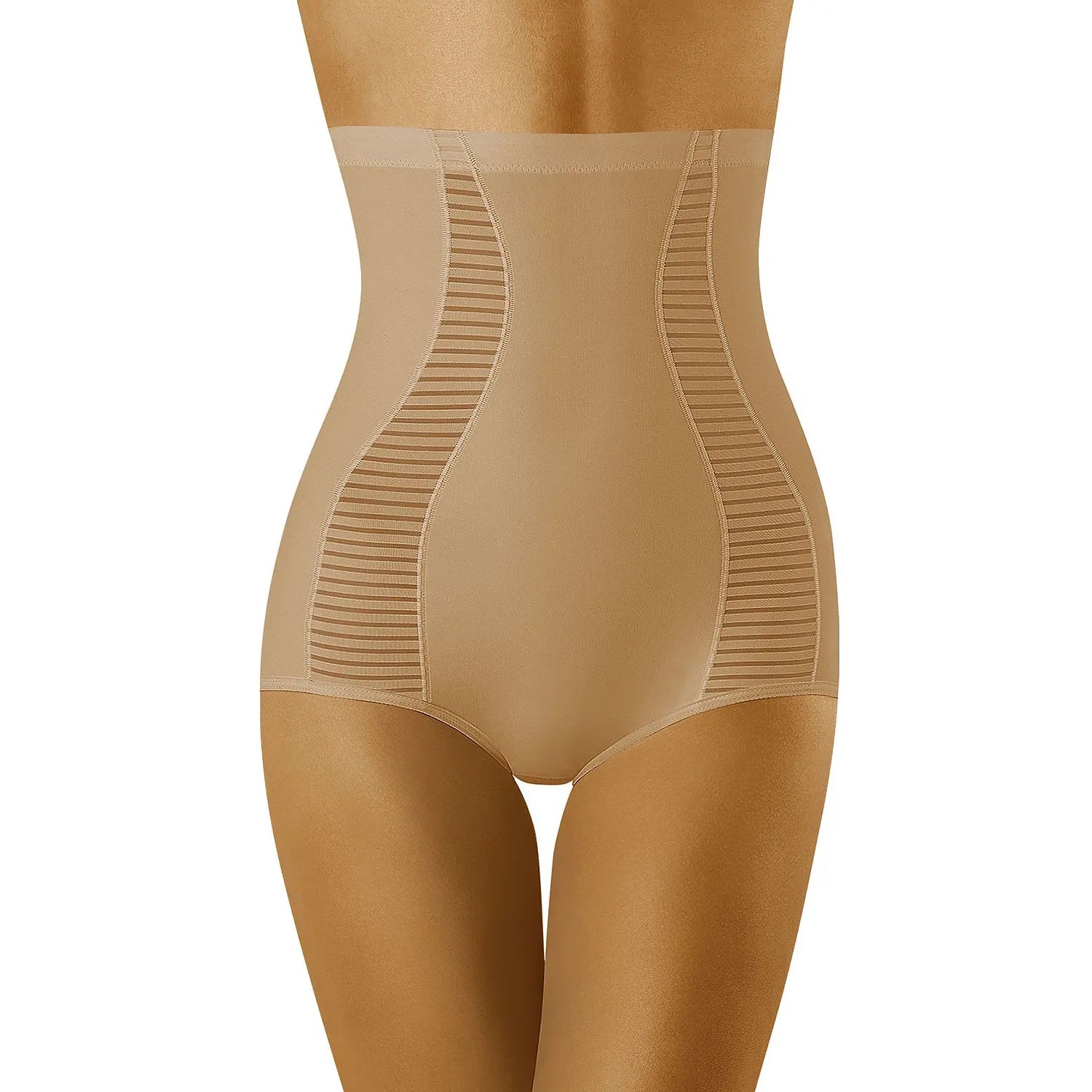 culotte correction silhouette galbante ventre plat grande taille sablier Wolbar maintien silicone intérieur insertions frontales confort seconde peau discrète beige