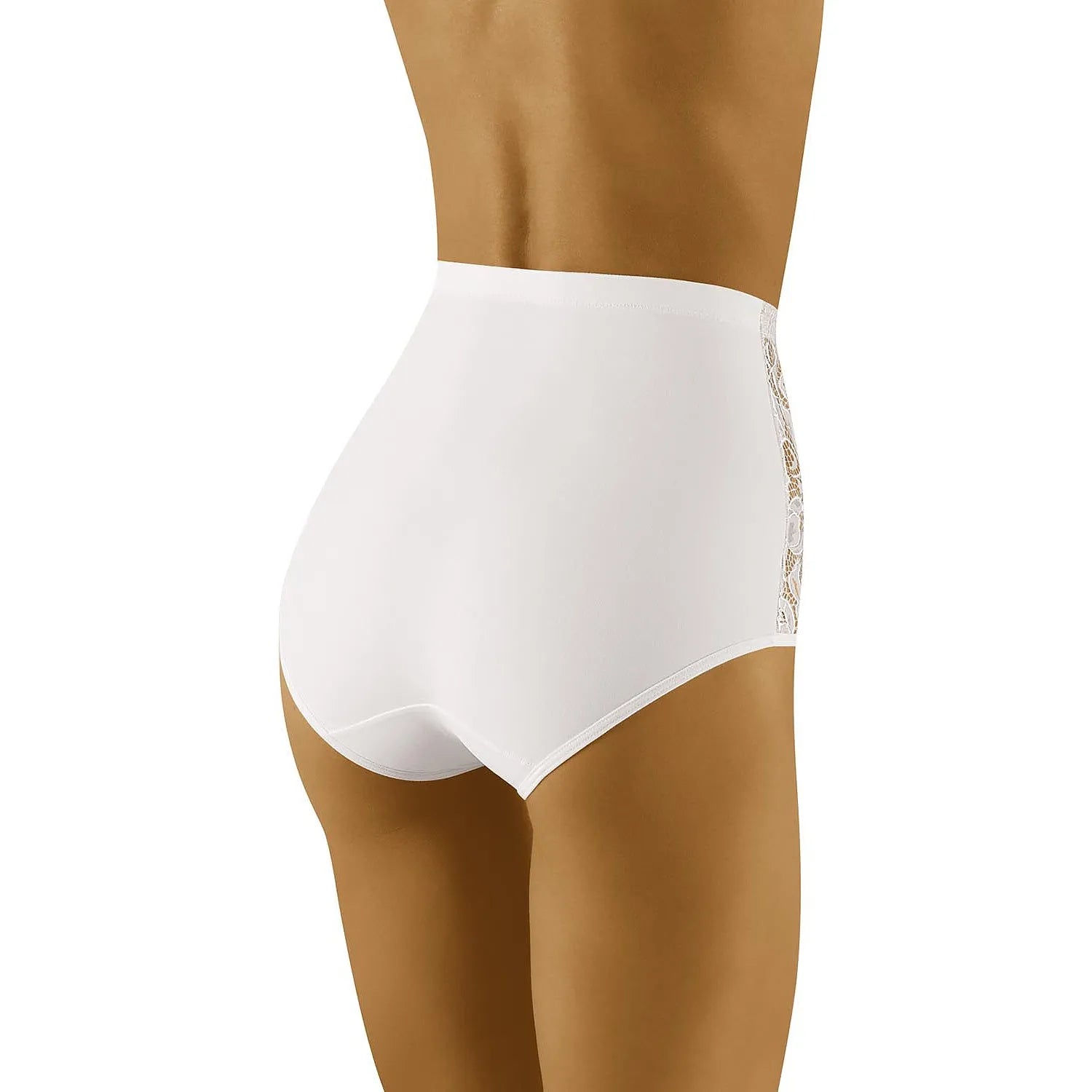 Culotte gainante blanche Wolbar 126420, taille haute, élasthanne, design élégant, maintien silhouette, détails discrets.