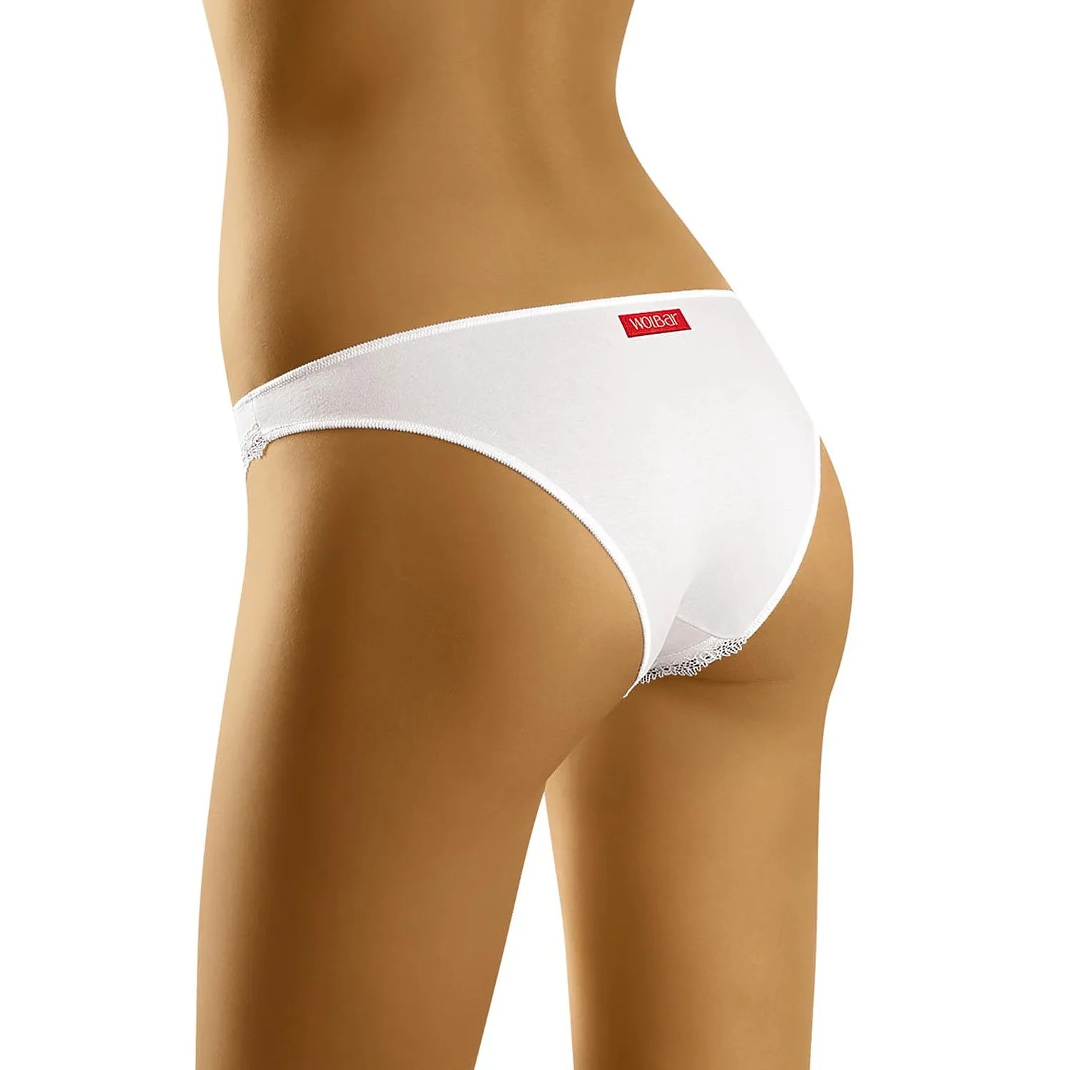 Culotte classique en coton blanc pour femmes, doublure caoutchouc douce, arrière lisse, tailles S à L, Wolbar 127462.
