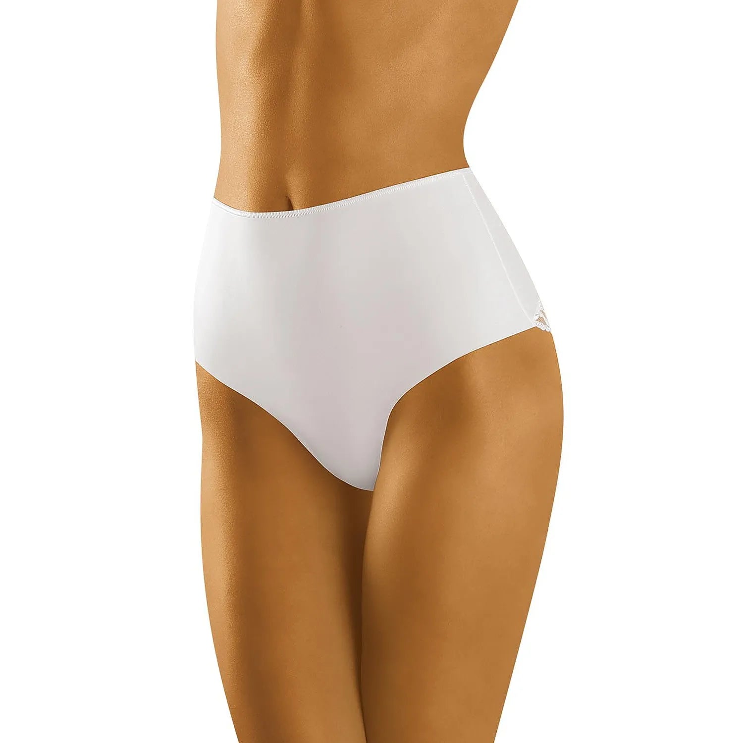 culotte haute invisible dentelle découpe laser Wolbar modèle 127475 élasthanne polyamide coutures plates maintien gainante confort discrétion raffinée empiècement dos