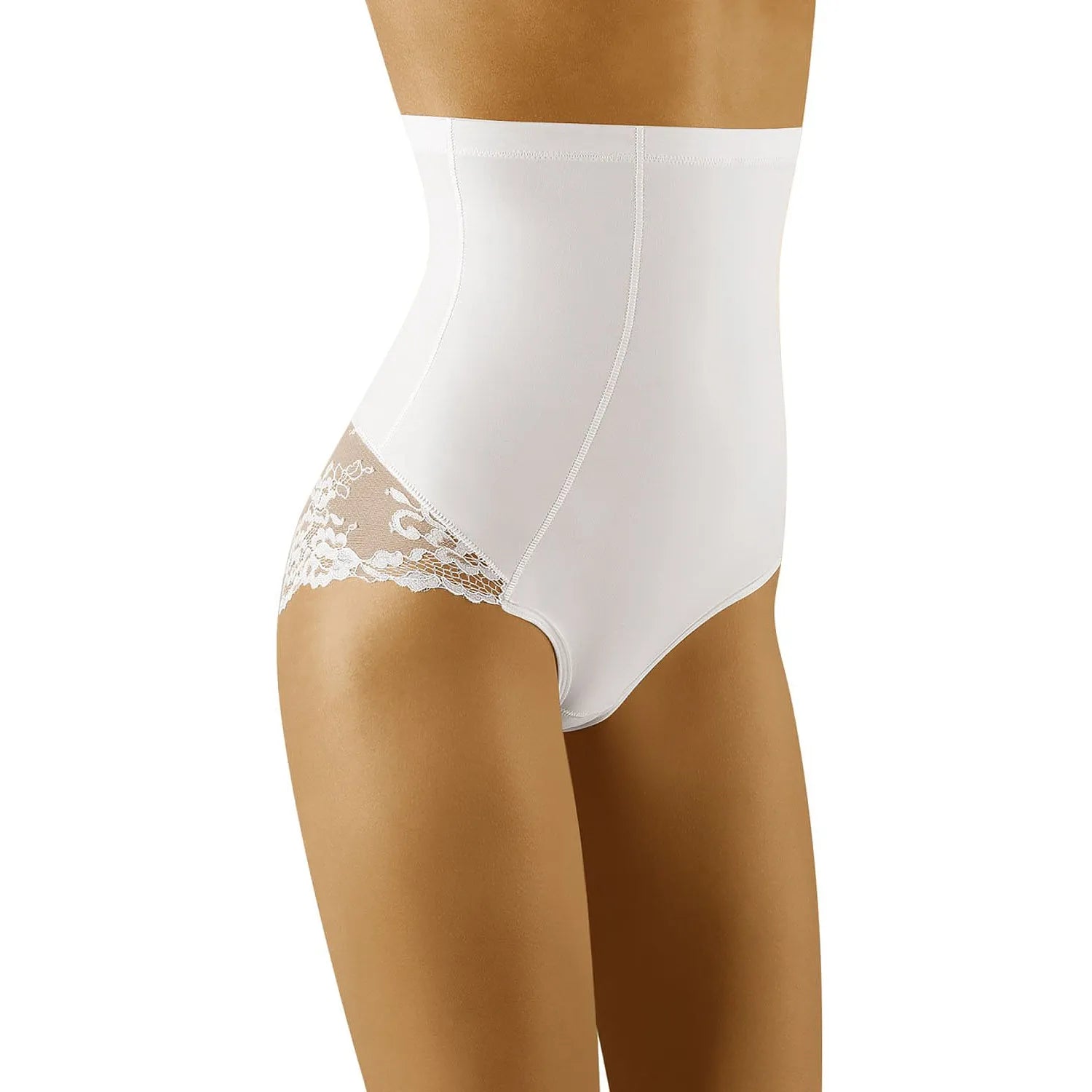 culotte sculptante taille haute dentelle antiglisse bande silicone élastique polyamide élasthanne maintien modelant confort discret élégante Wolbar