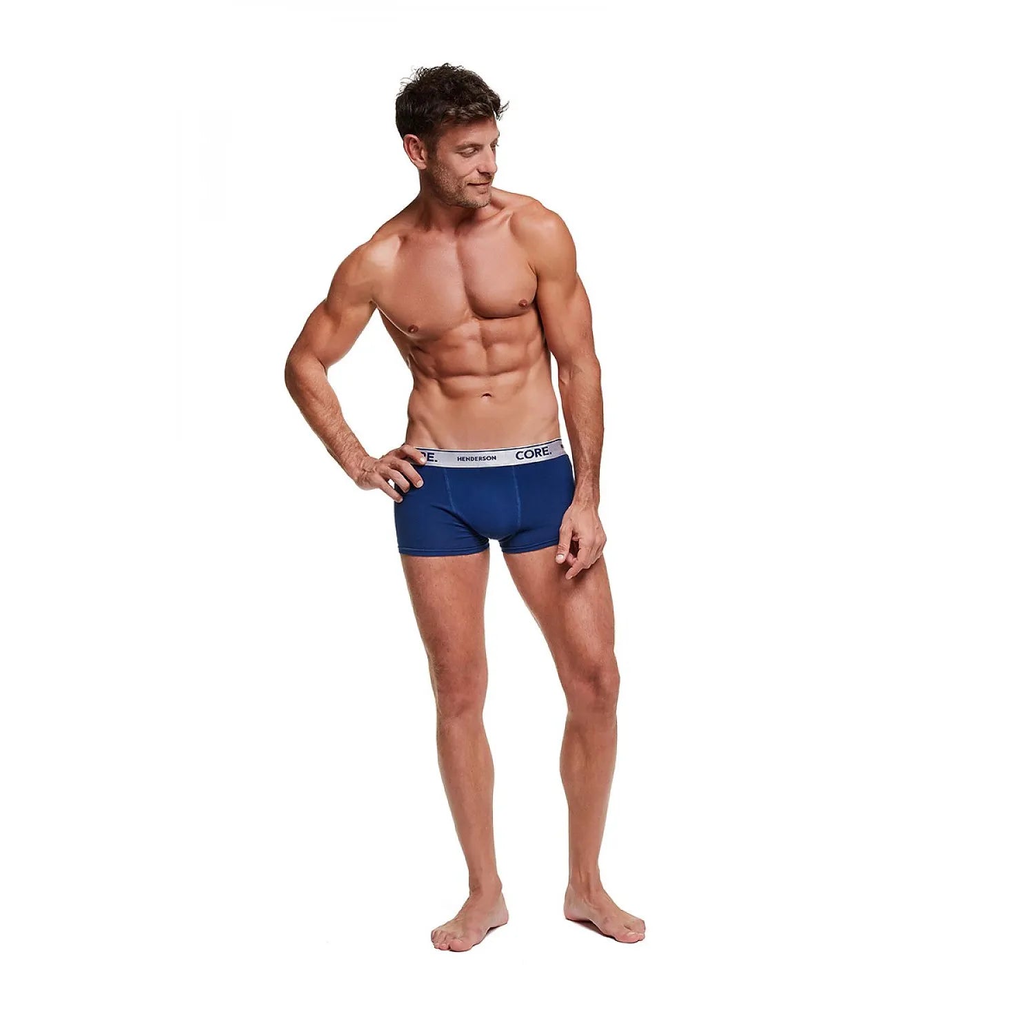 boxers hommes confortables coton élastique logo Henderson bleu tailles L M XL XXL