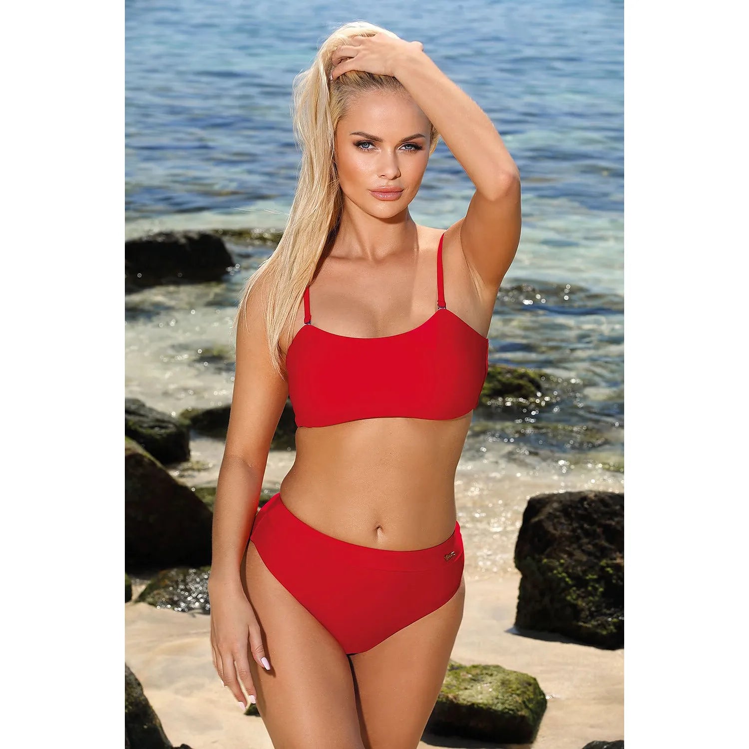 bikini rouge deux pièces nylon élasthanne style audacieux confort été femmes