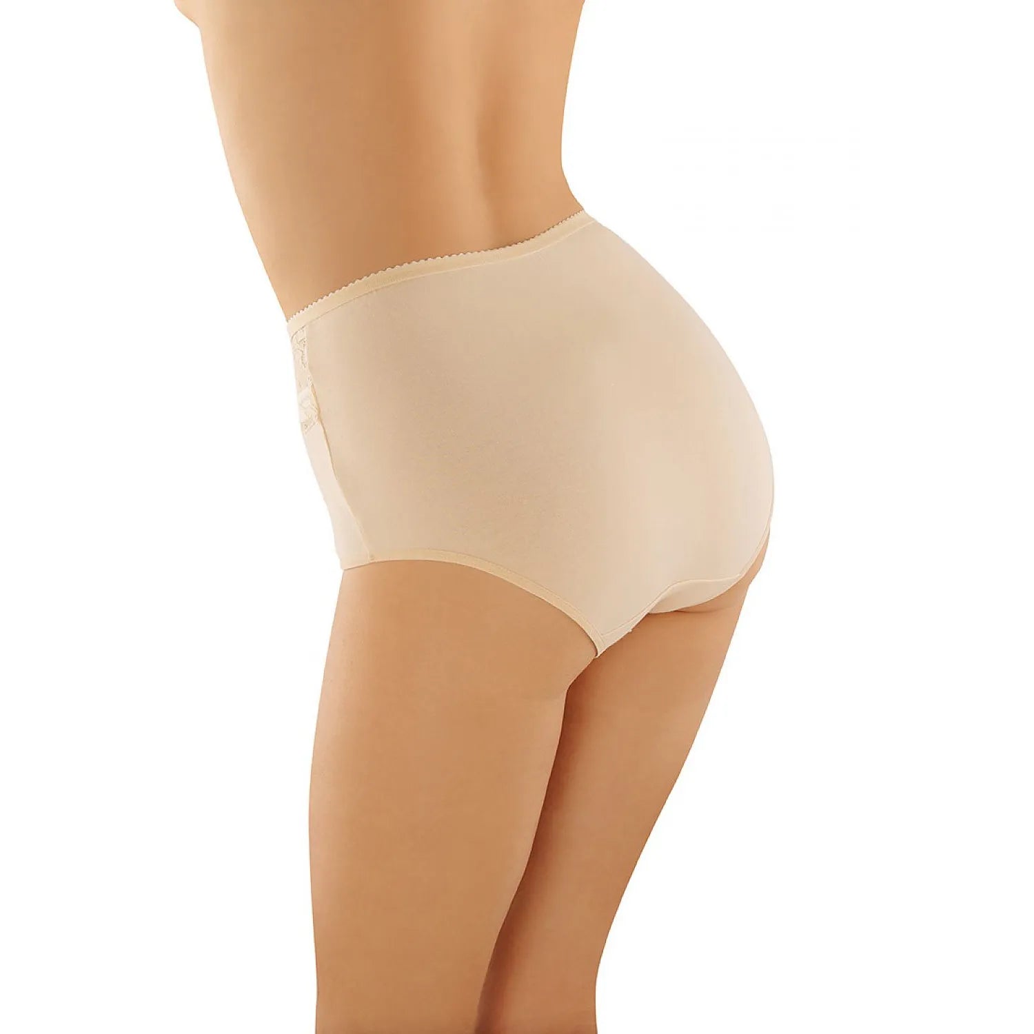 Culotte taille haute coton élasthanne beige Babell Model 145781 lingerie discrète confortable dentelle femmes