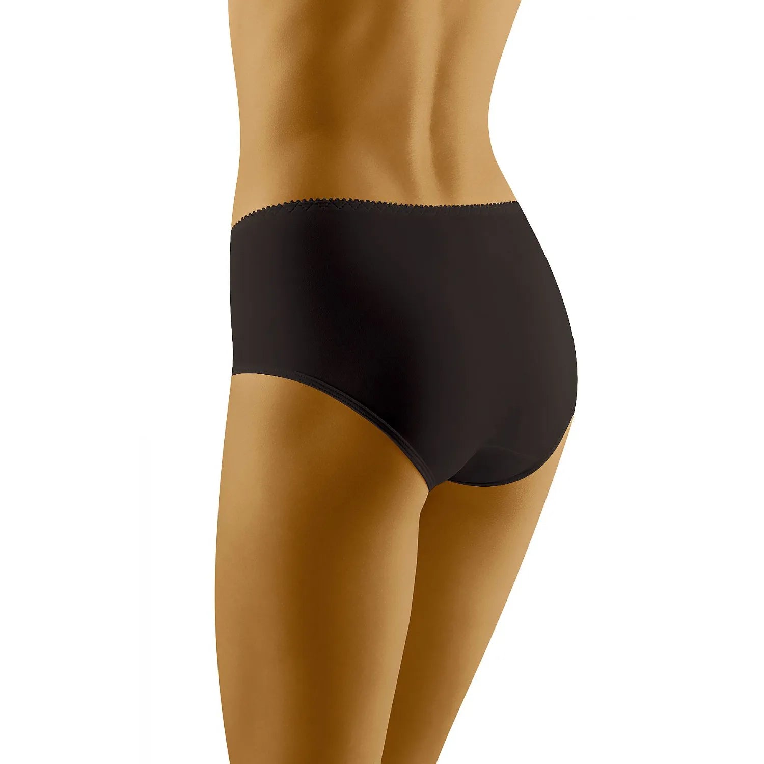 Culottes Wolbar 156582 noires taille haute, dentelle élégante, maintien optimal, confort féminin, design raffiné.