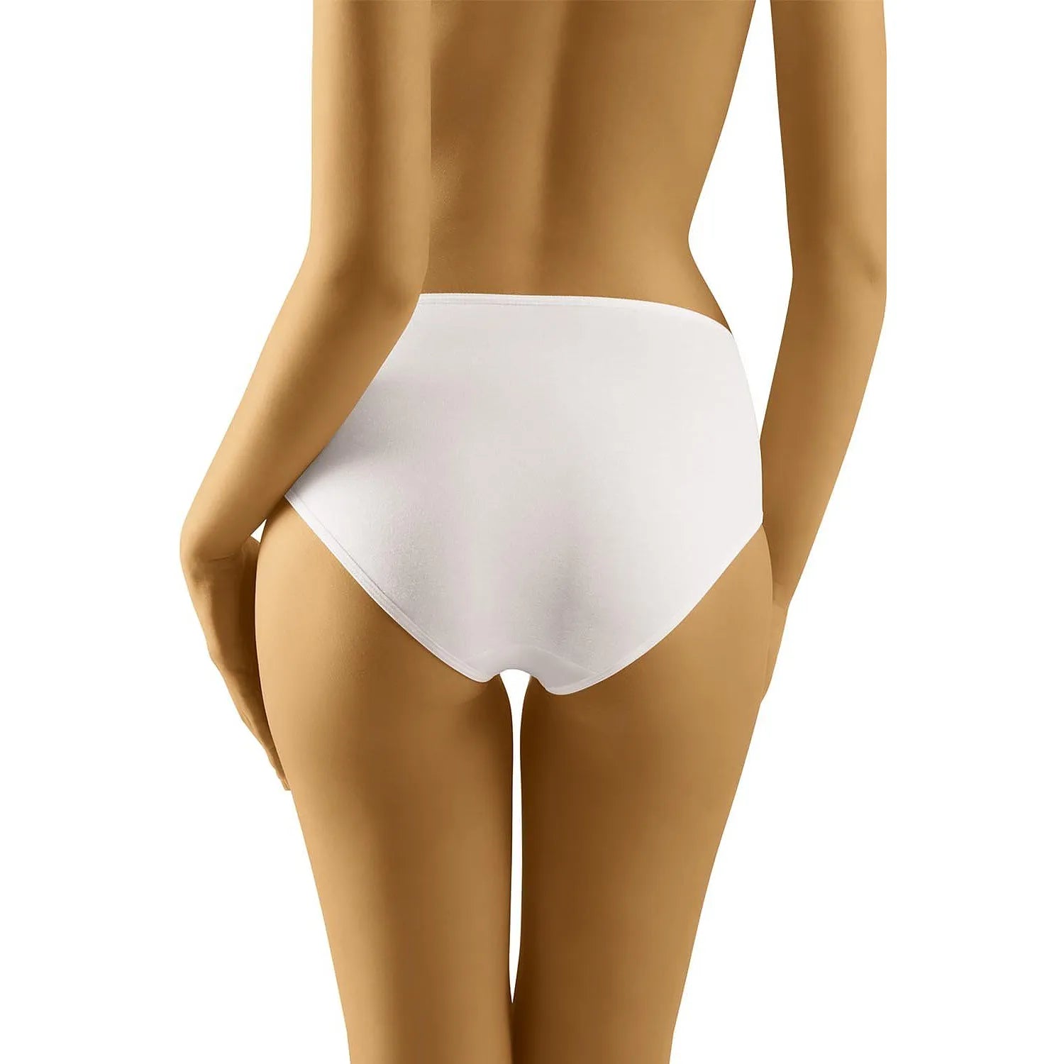 Culottes blanches mi-mollet Tahoo Wolbar femme, coton élasthanne, confort quotidien, logo bleu discret, design classique.