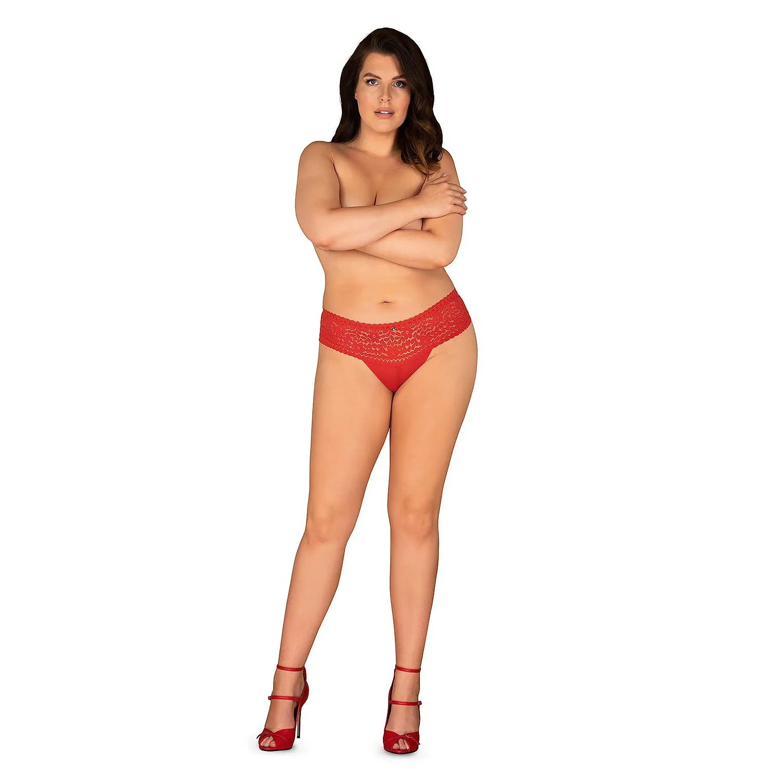 culotte dentelle rouge floral taille haute grande confortable extensible élasthanne polyamide transparent sensuelle maintien flatteur hanches