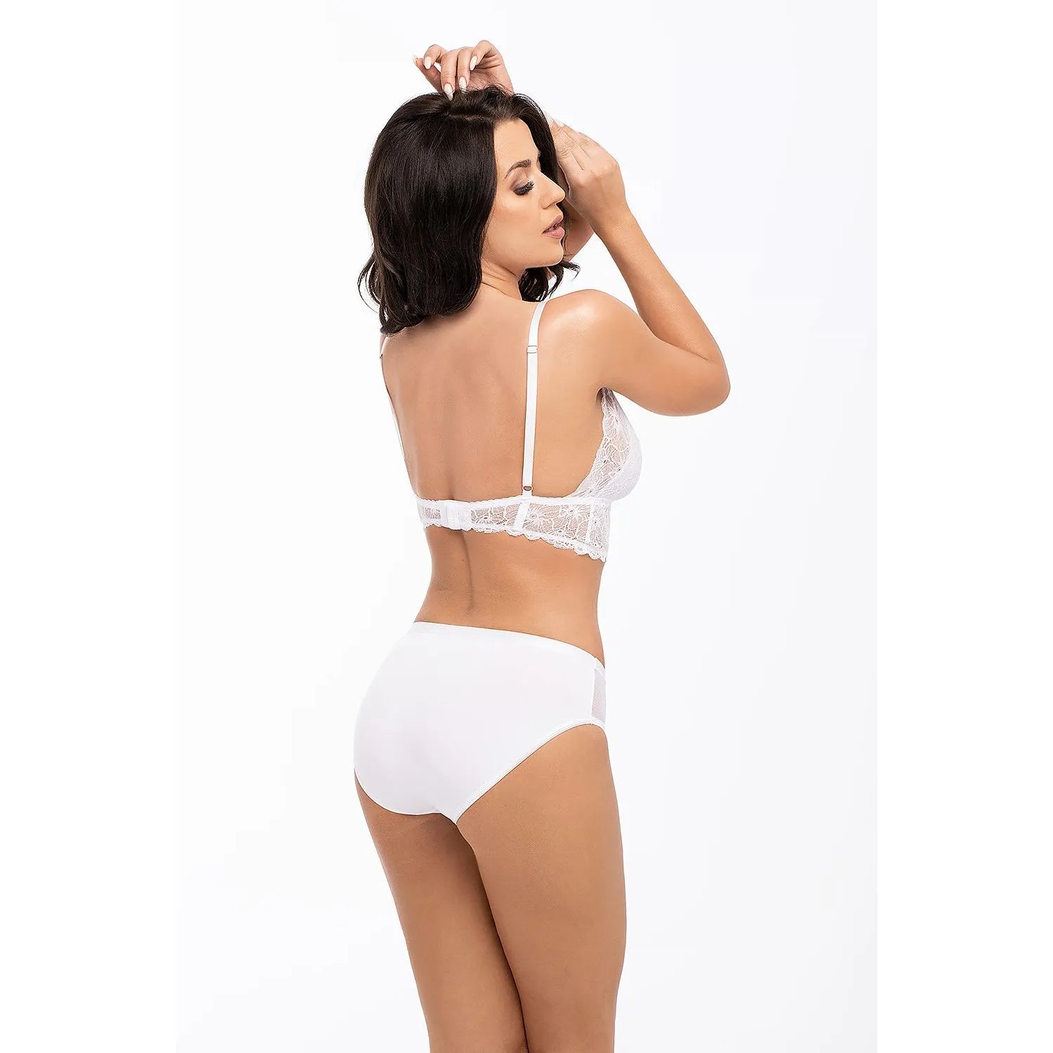 Culottes Babell blanches en coton, dentelle élastique, fond plein, lingerie féminine confortable et discrète.