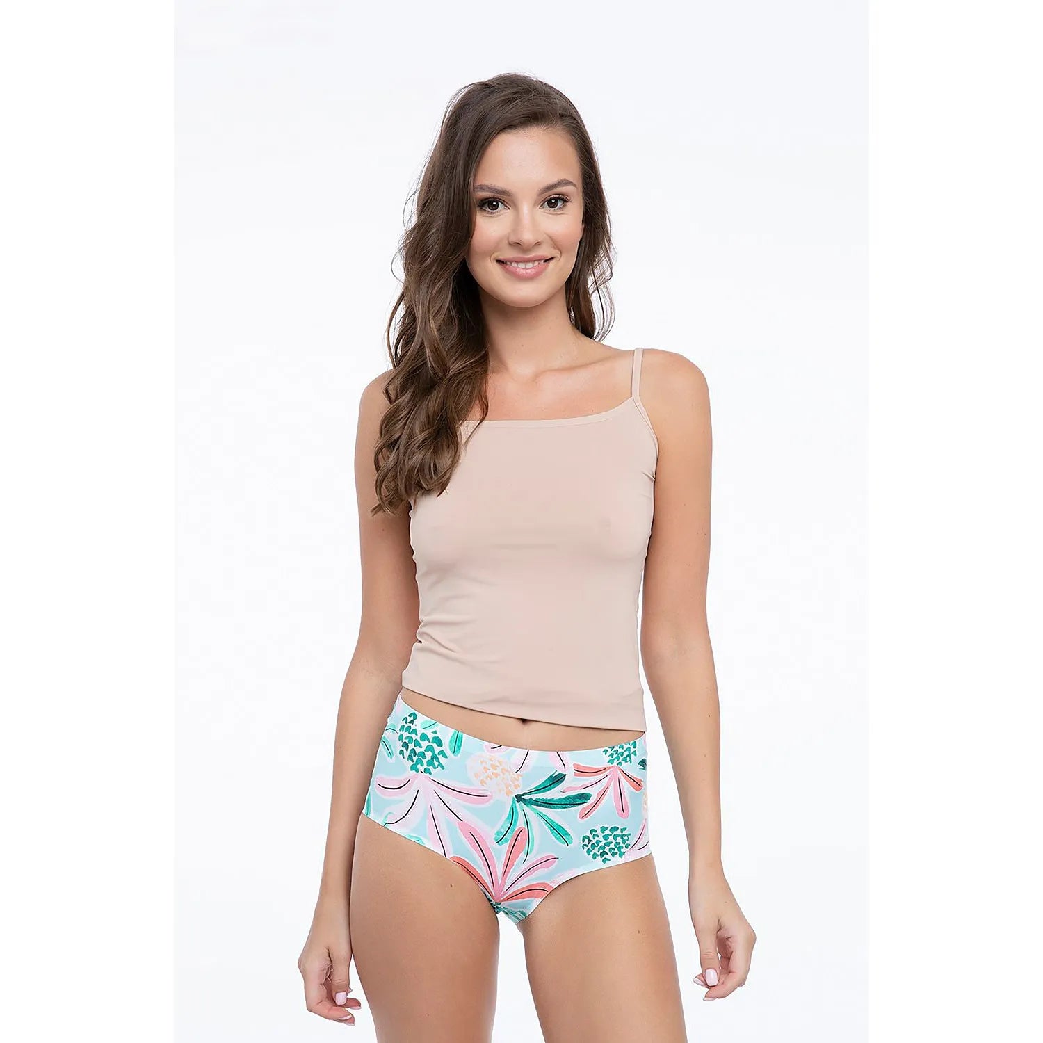 Culottes Julimex model 179456 Lingerie high-waisted Invisible Line seamless floral design soft cotton elastane polyamide sizes S M L XL hygienic insert discreet everyday wear intimate moments
