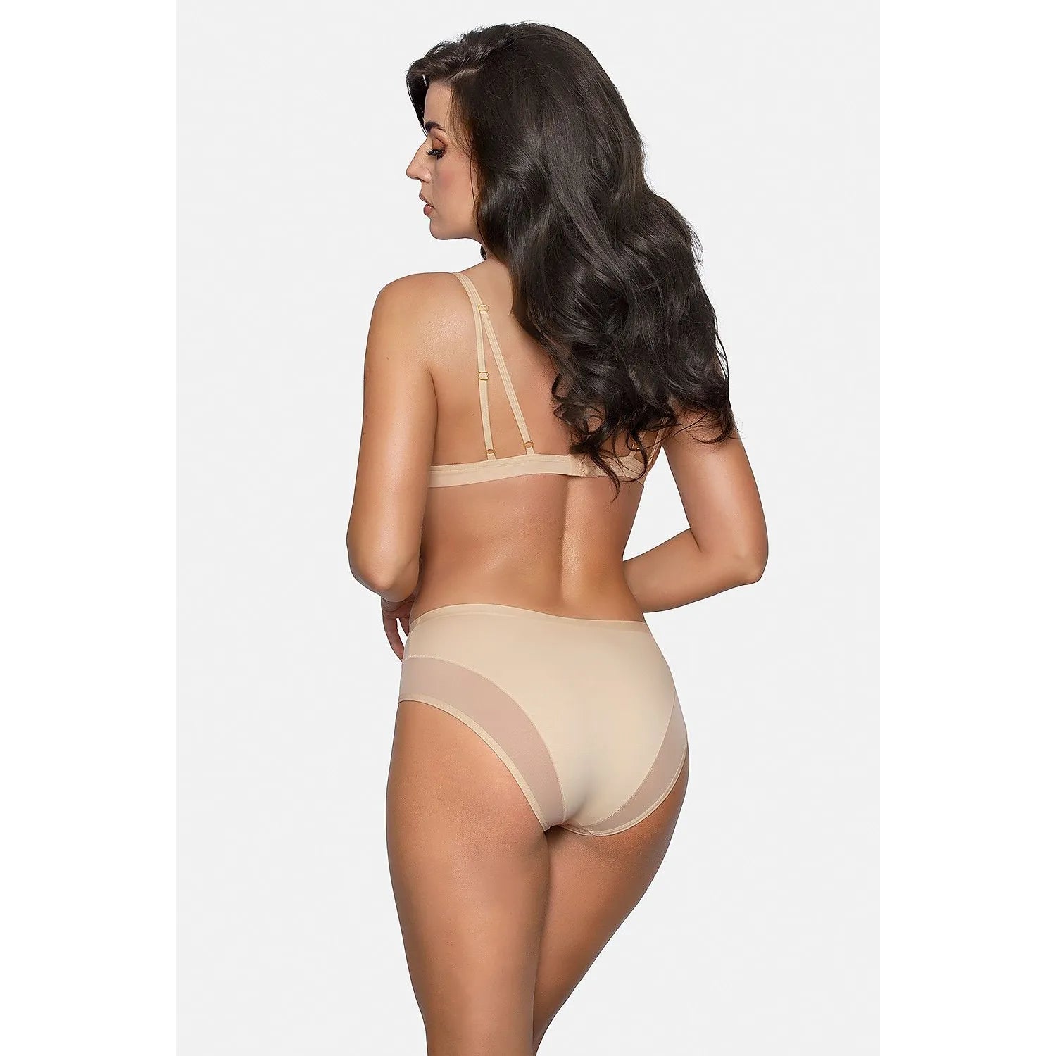 Culottes Babell beige, tissu doux coton et tulle, effet slim, design séduisant et confortable, tailles S à XL.
