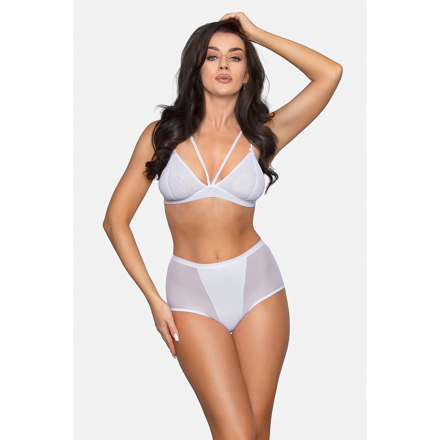 Ensemble lingerie Babell 179823 culottes taille haute soutien-gorge sans armature tulle transparent confortable design moderne sexy