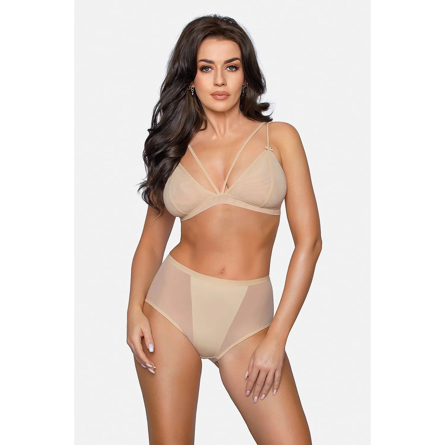 Ensemble de lingerie élégant tissu transparent culotte taille haute soutien-gorge sans armature confortable tous les jours occasions spéciales