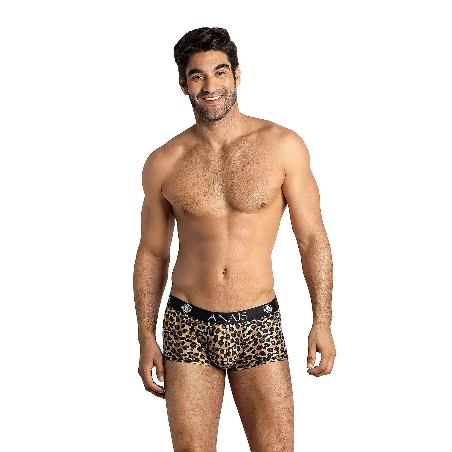 Boxer élégance folle imprimé léopard model 181796 Anais caleçon homme sexy confortable élasthanne polyamide taille ceinture