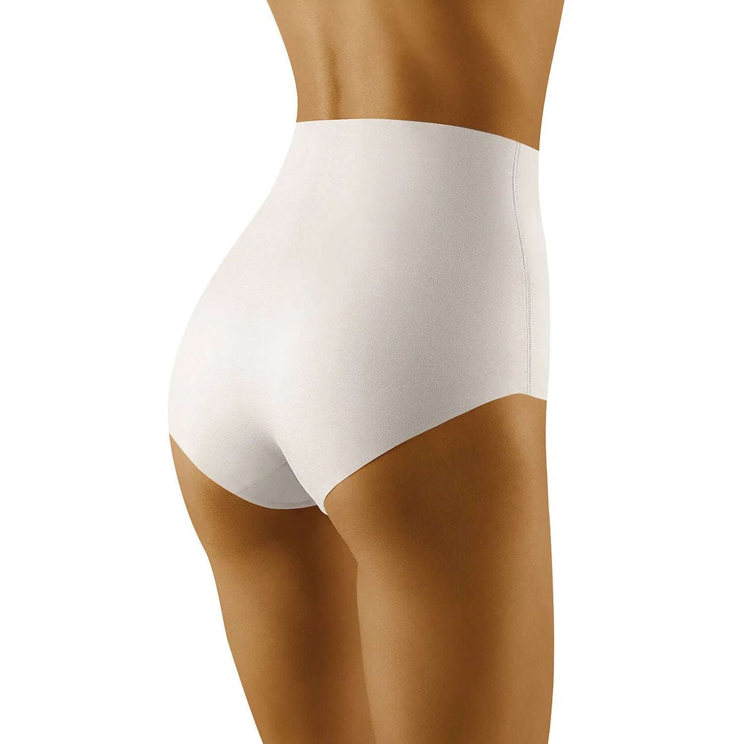 Culotte gainante taille haute beige sans couture, modèle 181999 Wolbar, confort et discrétion sous les vêtements.