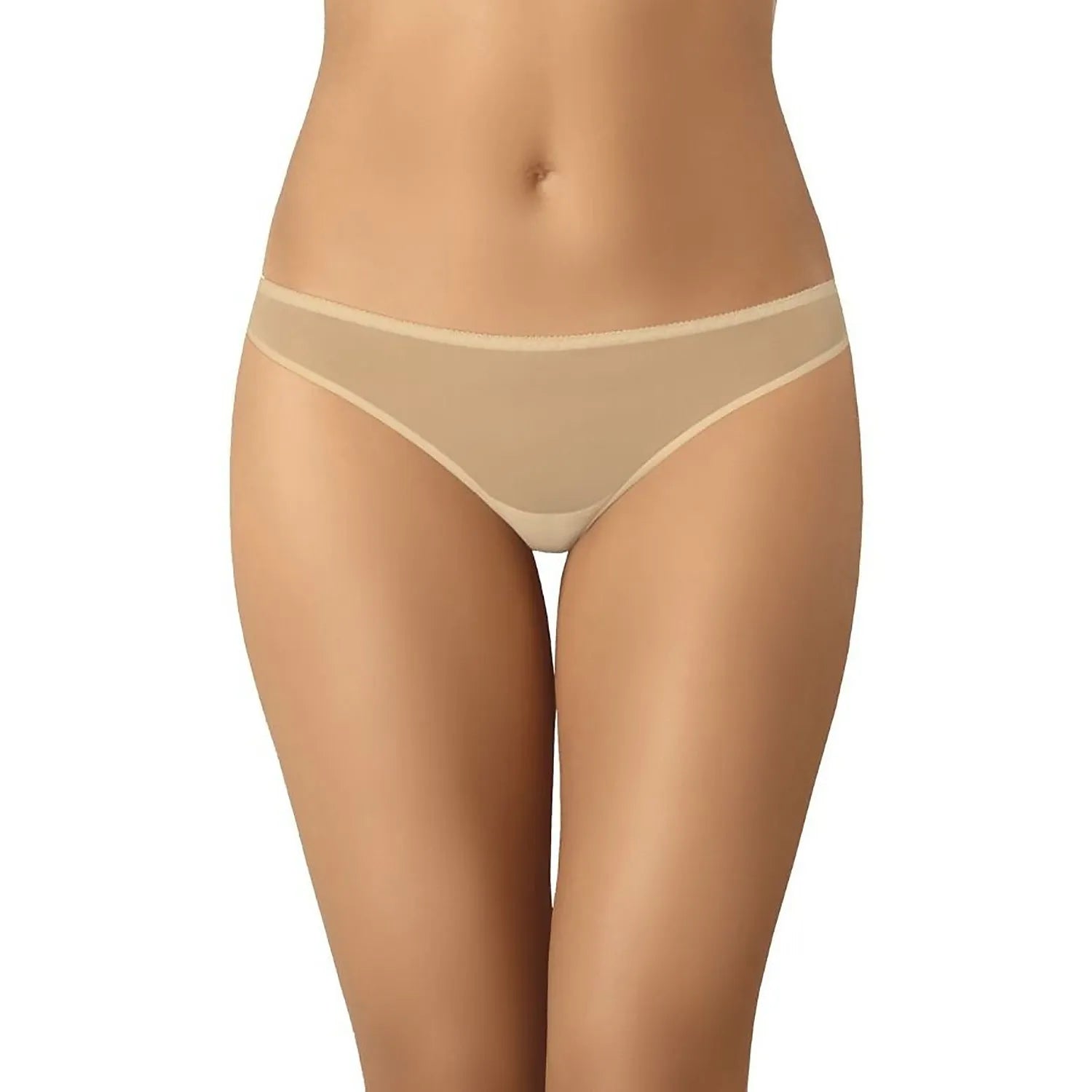 Ensemble de 3 strings beige Teyli femme, design minimaliste, coupe échancrée, idéal sous vêtements moulants.