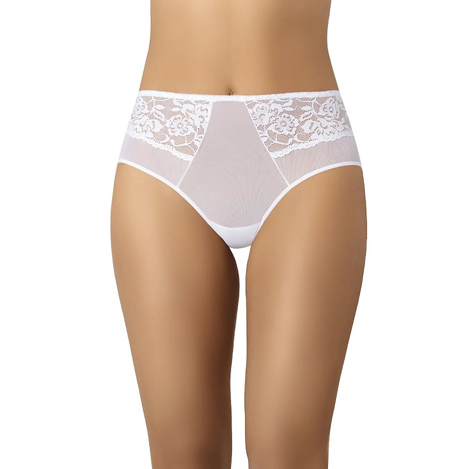 Ensemble culottes taille haute beige clair dentelle florale, coton doux, bordures élastiques, couvrance modérée.