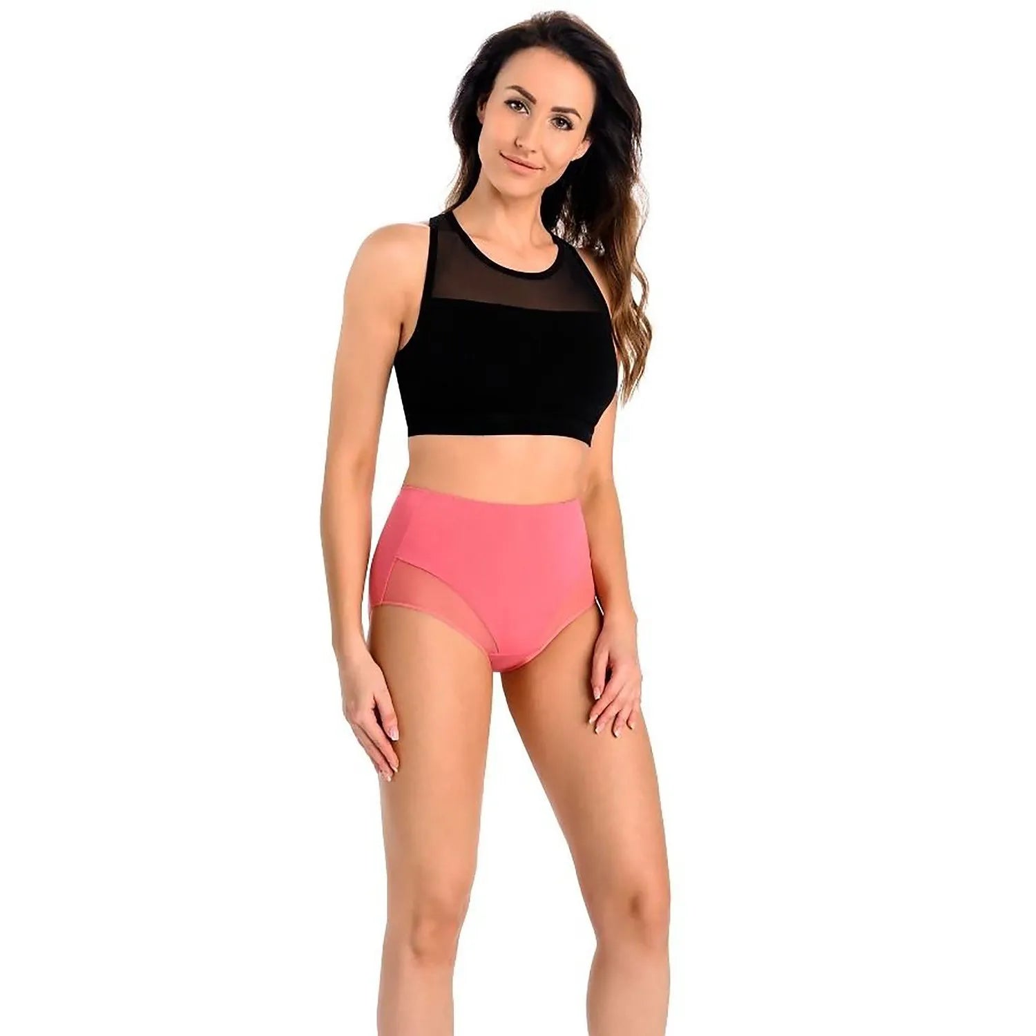 culottes féminines taille haute coton lycra élastique confort quotidien discrètes invisibles bandes fines hypoallergéniques maintien enveloppantes corail élégantes