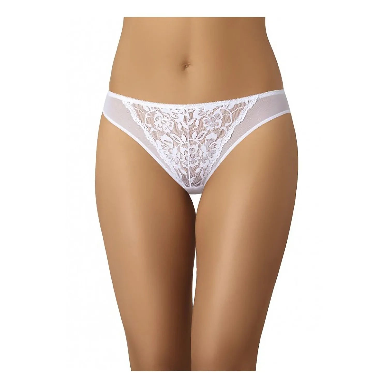 Ensemble de 3 culottes en dentelle blanche, taille basse, motif floral, coupe échancrée, lingerie féminine élégante.