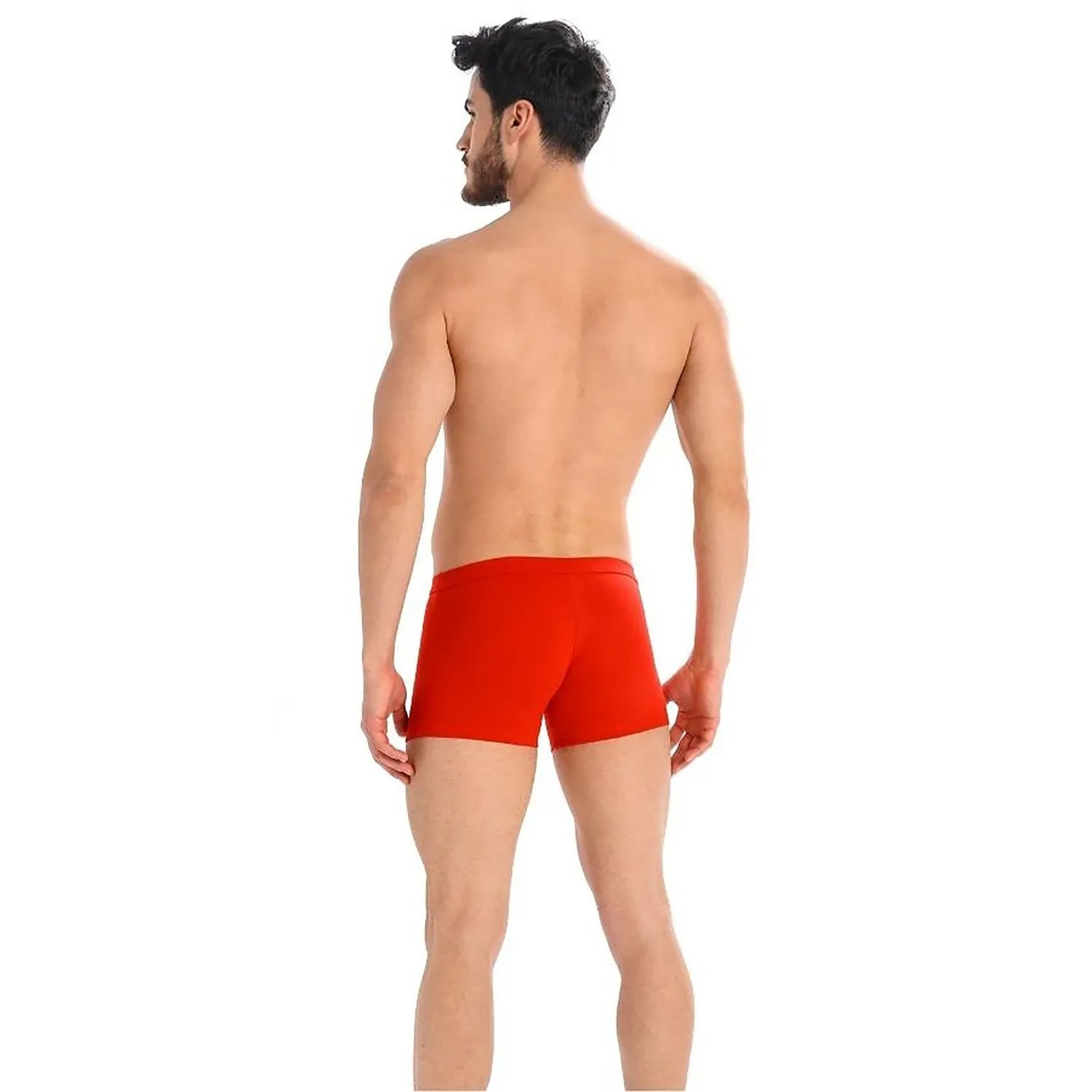 Boxer homme rouge ajusté, élastique large, coton doux, modèle Teyli 182976, confort et style minimaliste.
