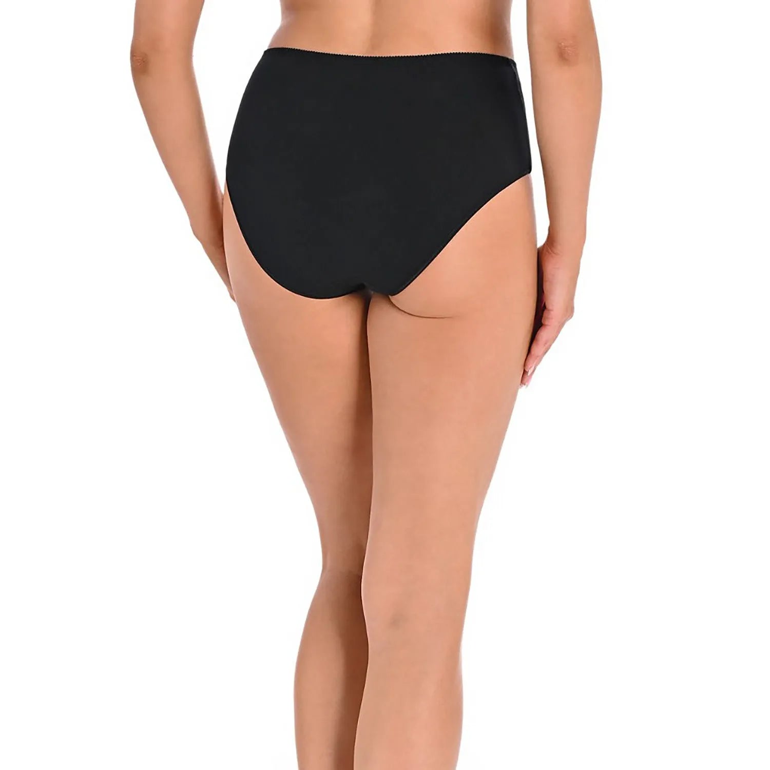 Culotte haute noire Teyli 183299, maille semi-transparente, design élégant, confort optimal, coton Lycra, silhouette affinée.