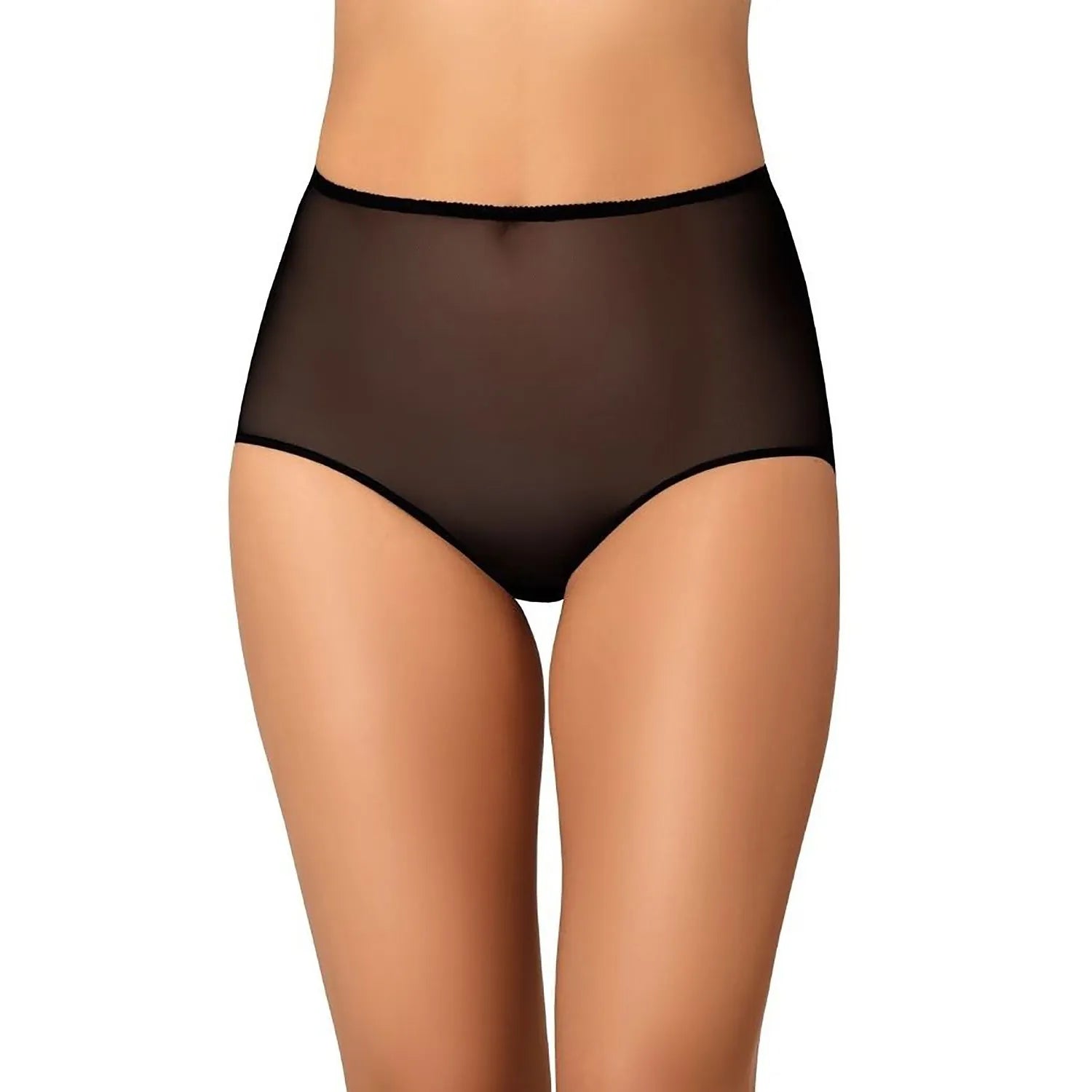Culotte Taille Haute Élégante en Maille Transparente Confortable Finitions Élastiques Design Minimaliste Sexe Appelant Femme